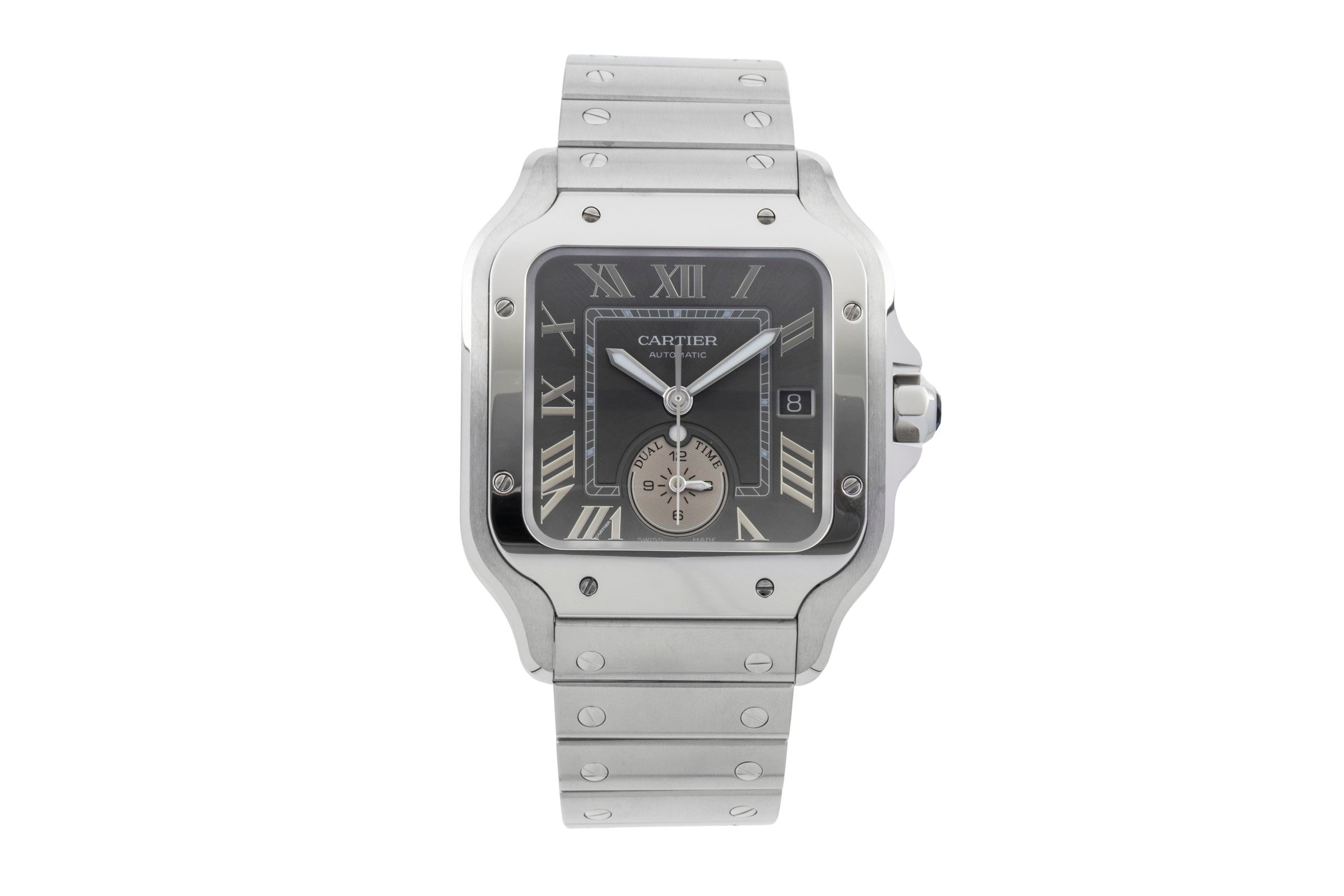 Cartier Santos Stahl Dual Time Herrenuhr Ref. WSSA0076 Box & Papiere 2025 [2601991]