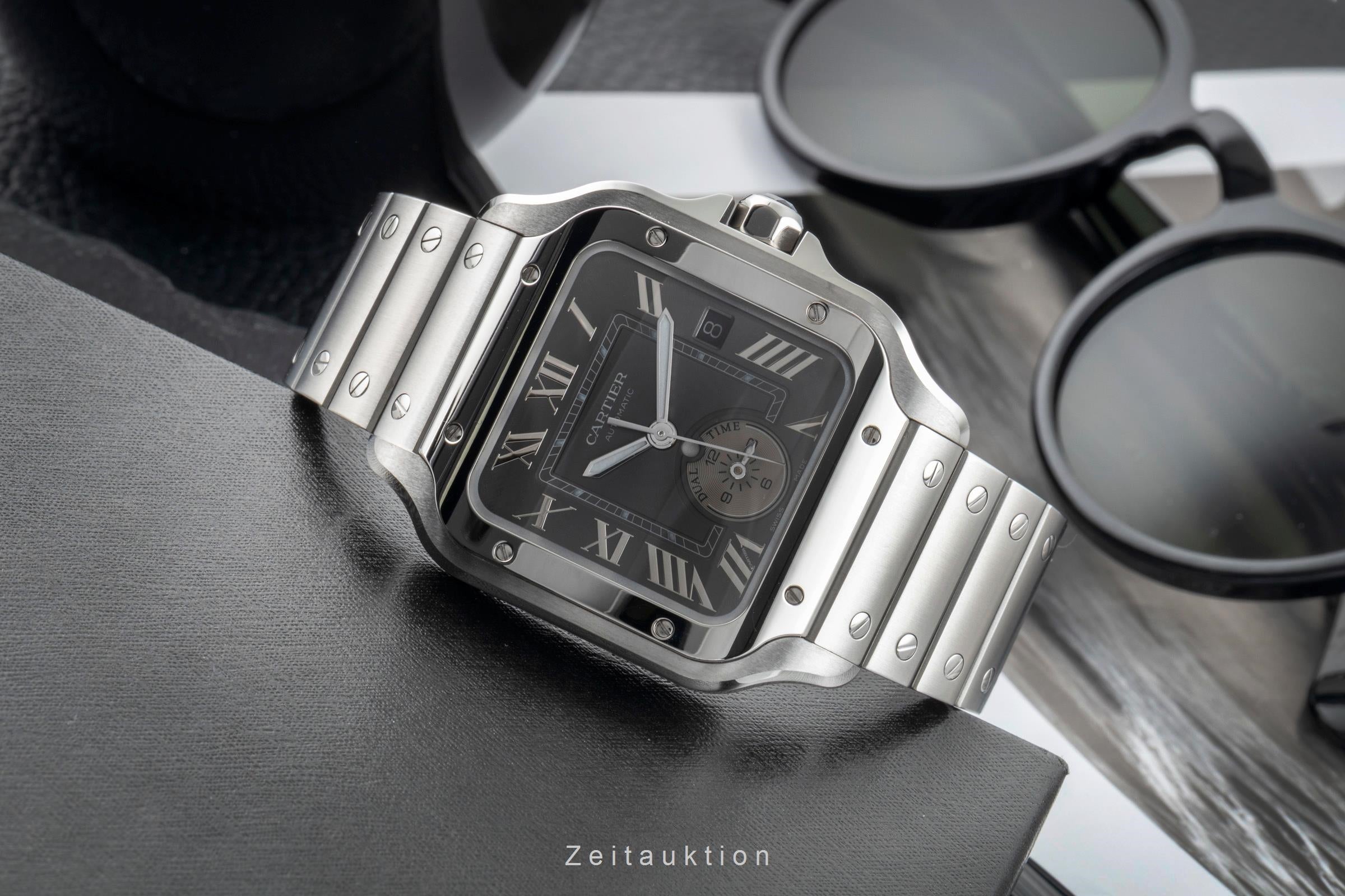 Cartier Santos Stahl Dual Time Herrenuhr Ref. WSSA0076 Box & Papiere 2025 [2601991]