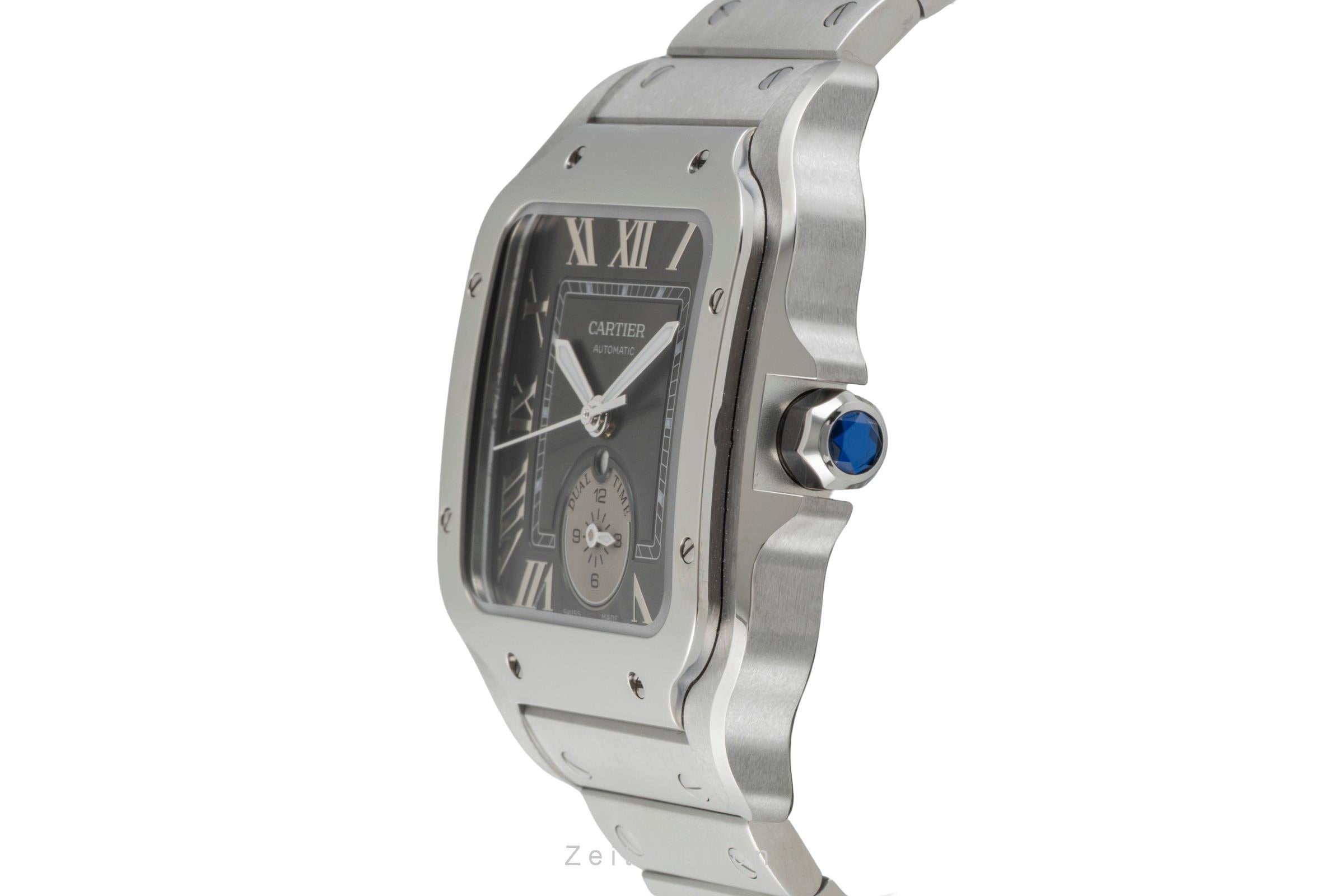Cartier Santos Stahl Dual Time Herrenuhr Ref. WSSA0076 Box & Papiere 2025 [2601991]