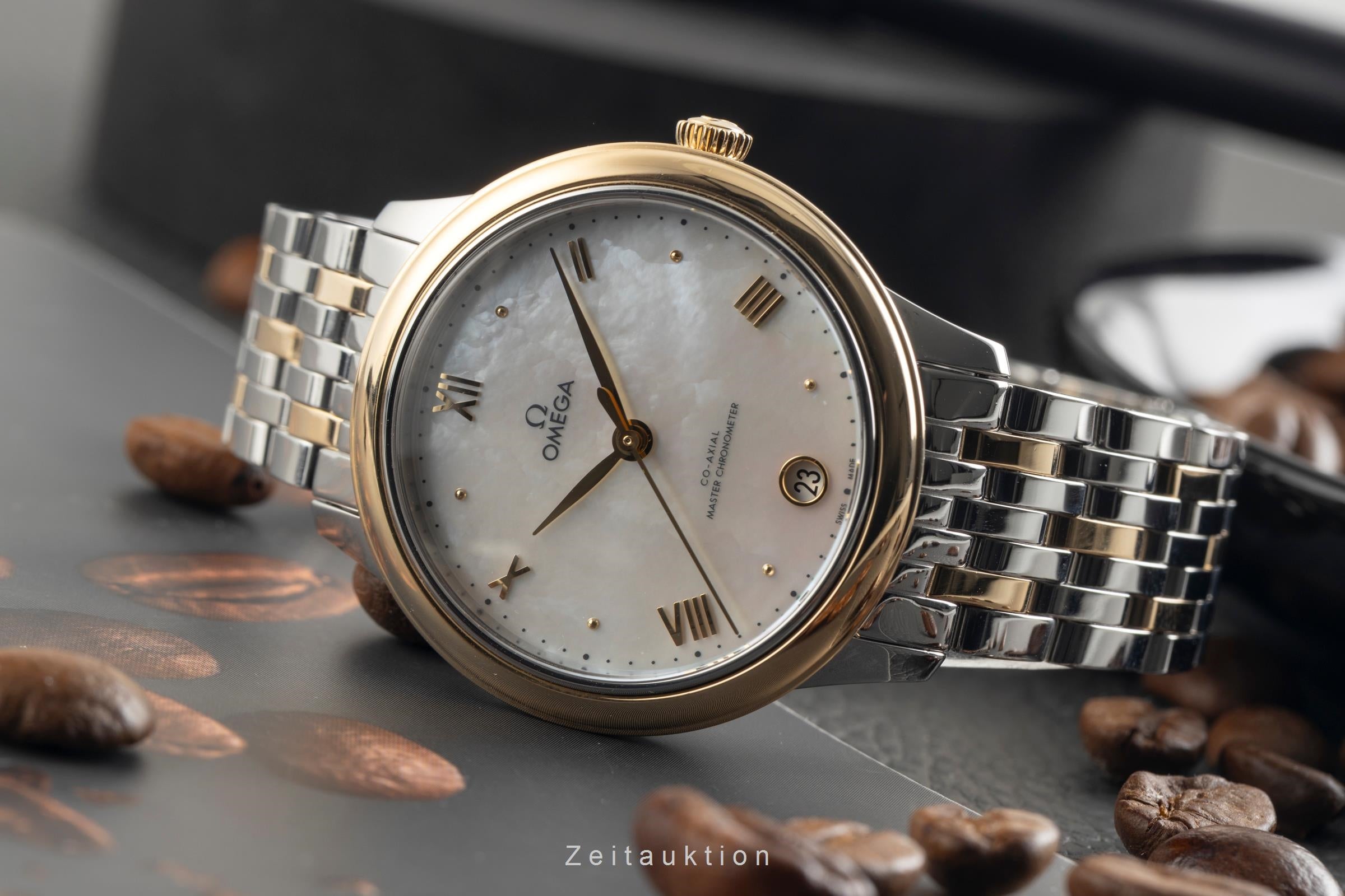 Omega De Ville Stahl / Gold Automatik Damenuhr Ref. 434.20.34.20.05.002 B&P 2024 [2601992]