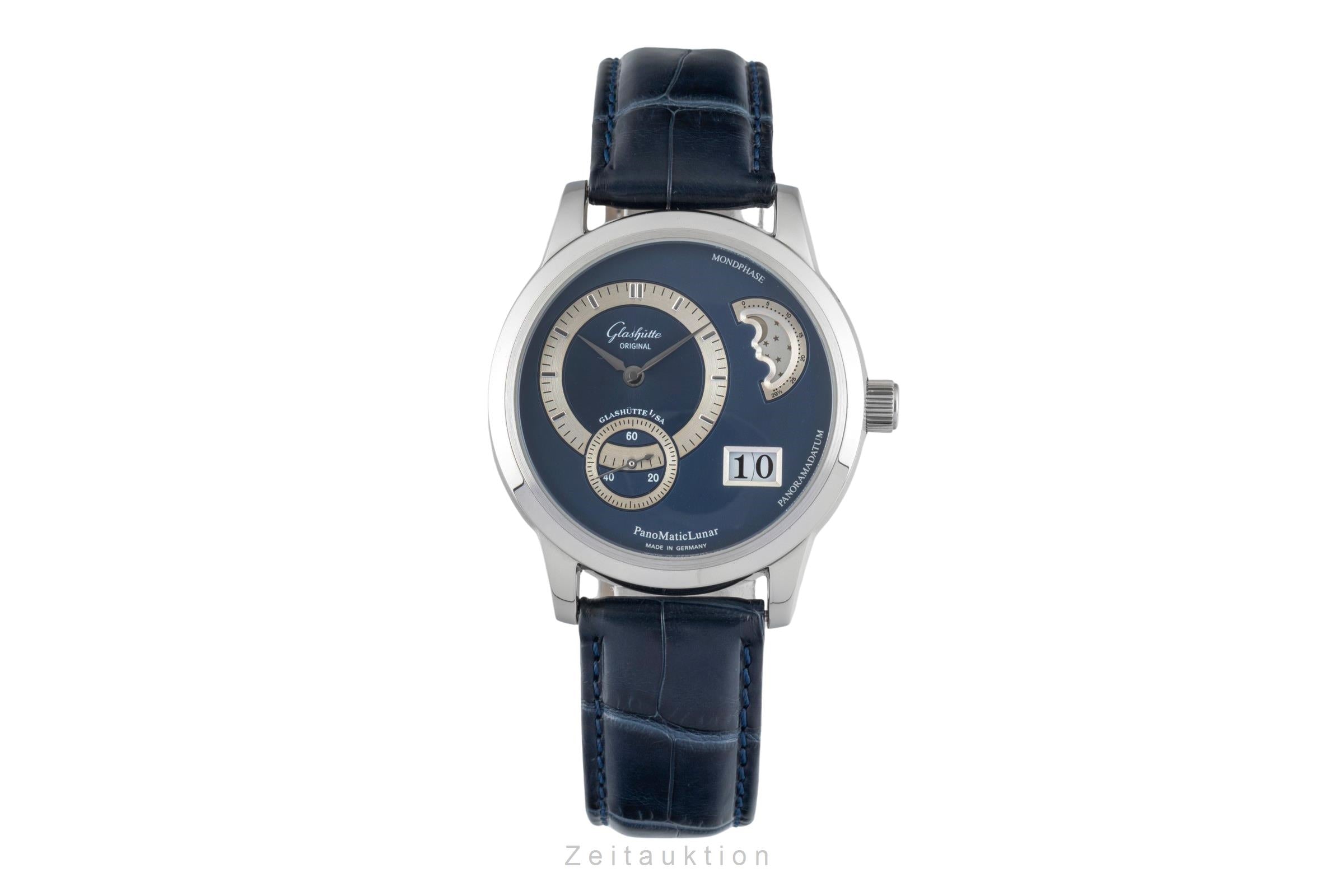Glashütte PanoMaticLunar acero automático reloj para caballeros 1-90-02-05-02-04  [2601994]
