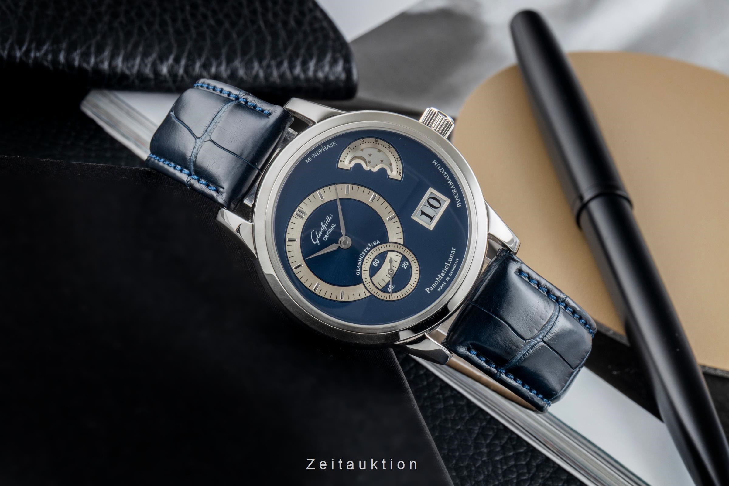 Glashütte PanoMaticLunar acero automático reloj para caballeros 1-90-02-05-02-04  [2601994]