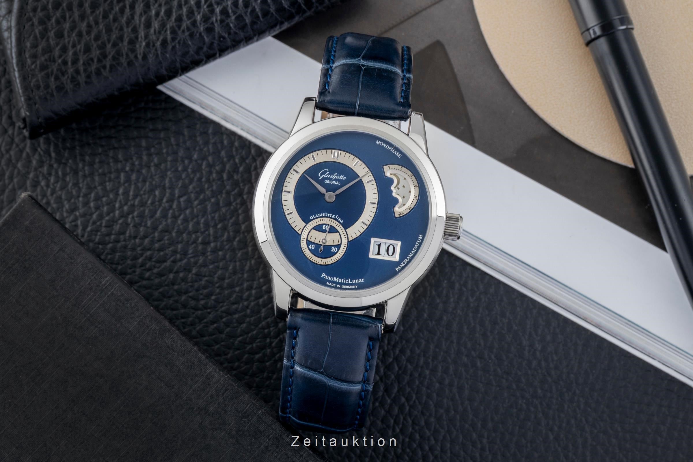Glashütte PanoMaticLunar acero automático reloj para caballeros 1-90-02-05-02-04  [2601994]