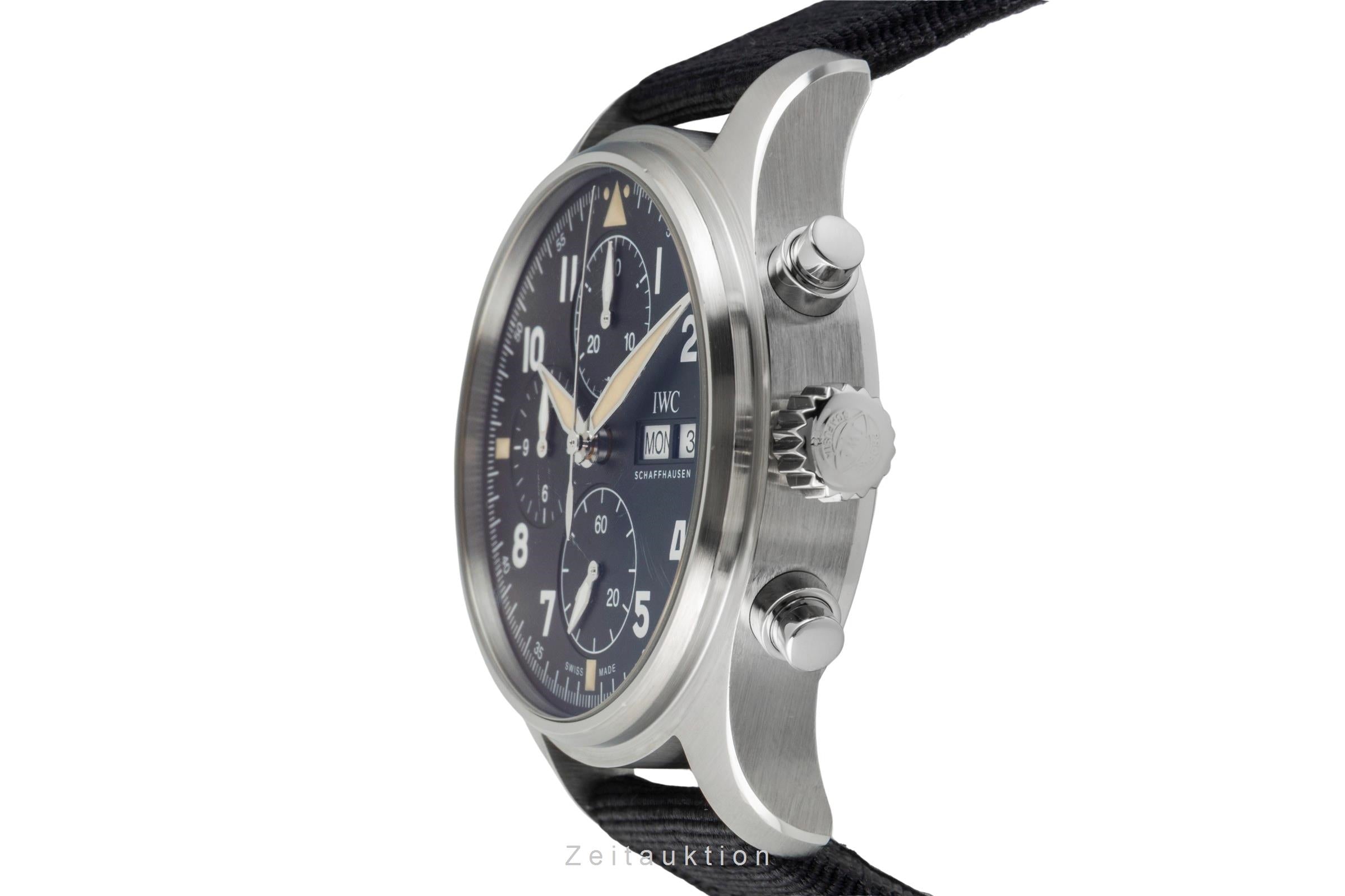 IWC Fliegerchronograph chronographe acier automatique montre pour hommes IW387903 LP: 7700EUR  [2602006]