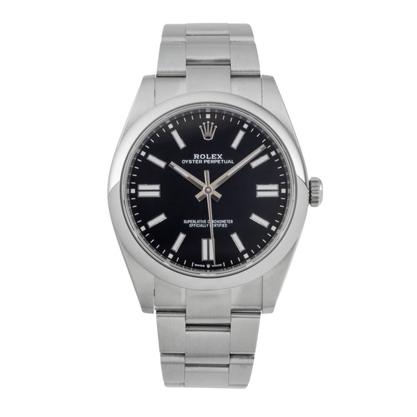 Rolex Oyster Perpetual Black Dial Stahl Automatik Herren Ref. 124300 B&P 2021 [2602021]