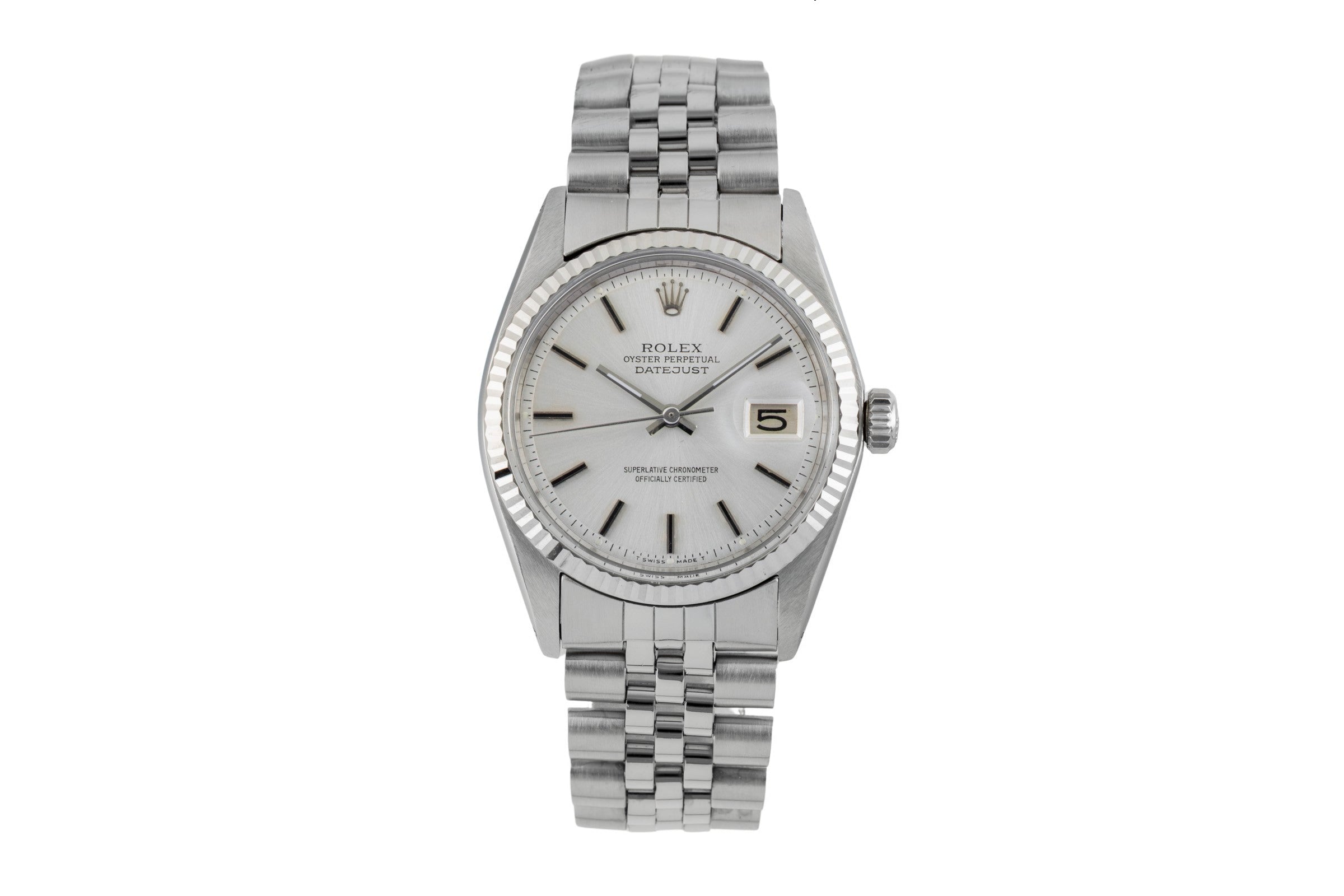 Rolex Datejust acciaio / oro bianco automatismo orologio da uomo 1601 Vintage  [2602031]