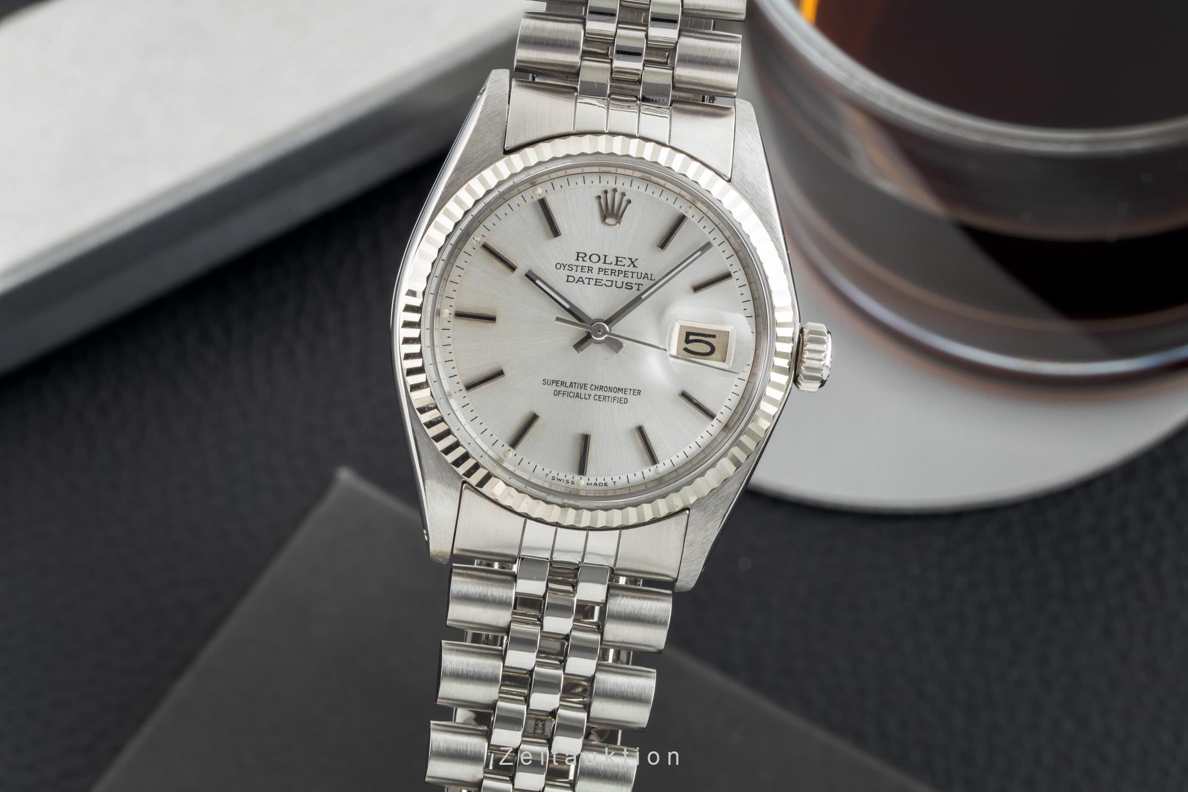 Rolex Datejust acciaio / oro bianco automatismo orologio da uomo 1601 Vintage  [2602031]