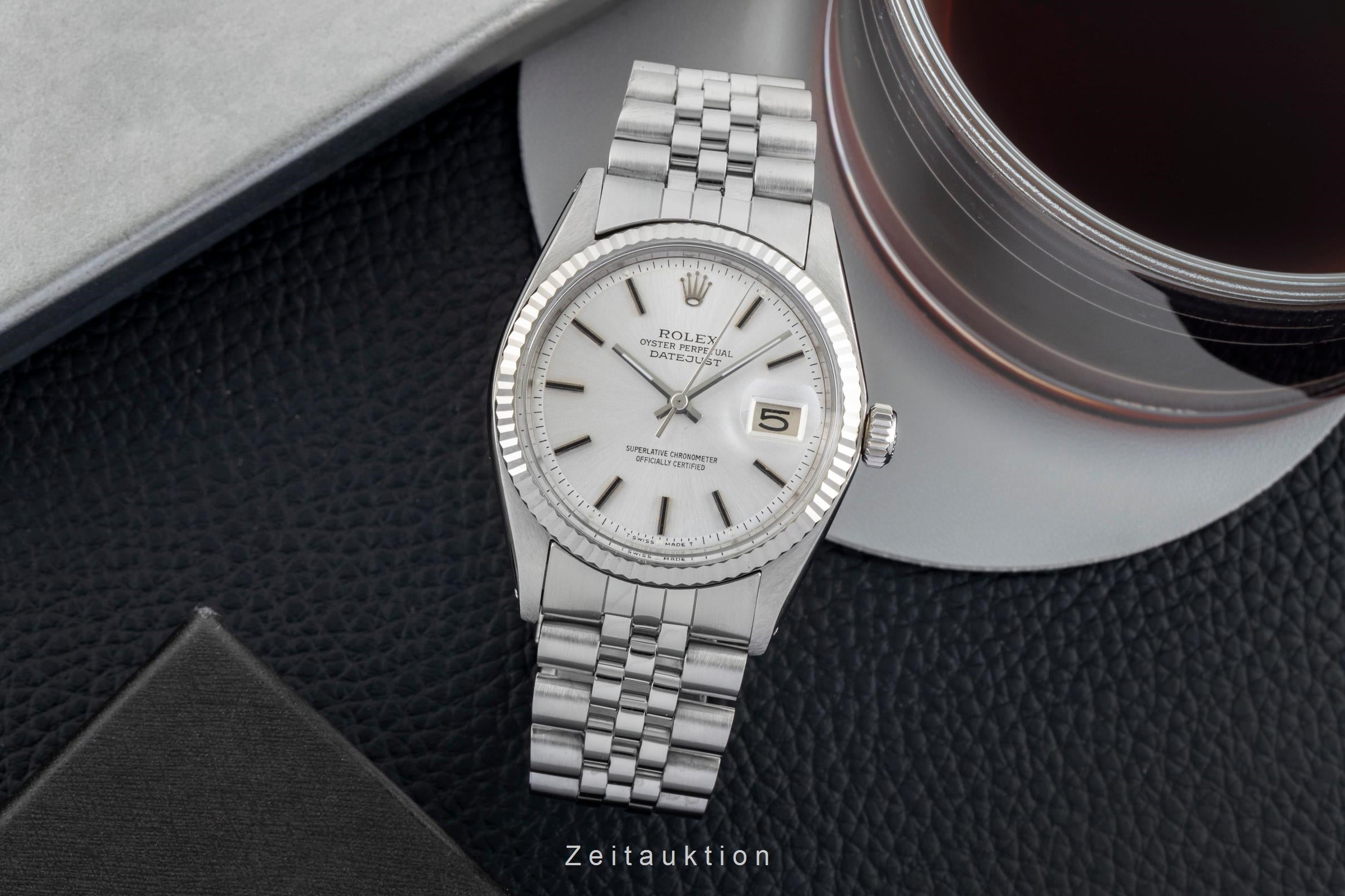 Rolex Datejust acero / oro blanco automático reloj para caballeros 1601 Vintage  [2602031]