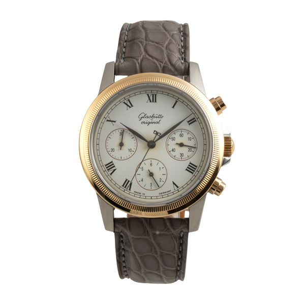 Glashütte chronographe acier / or  automatique montre pour hommes 10-60-05-05-04  [2602065]