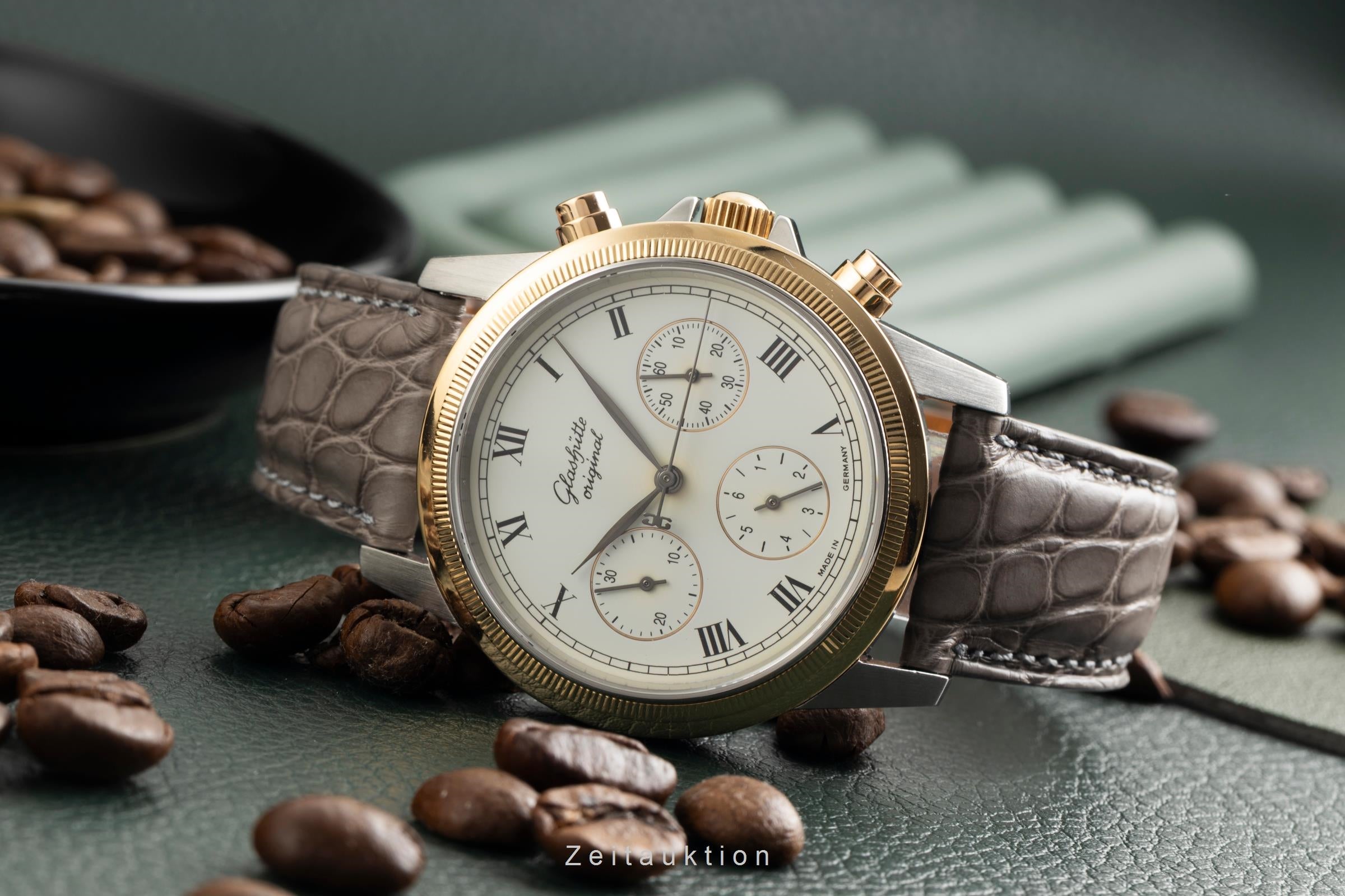 Glashütte chronographe acier / or  automatique montre pour hommes 10-60-05-05-04  [2602065]
