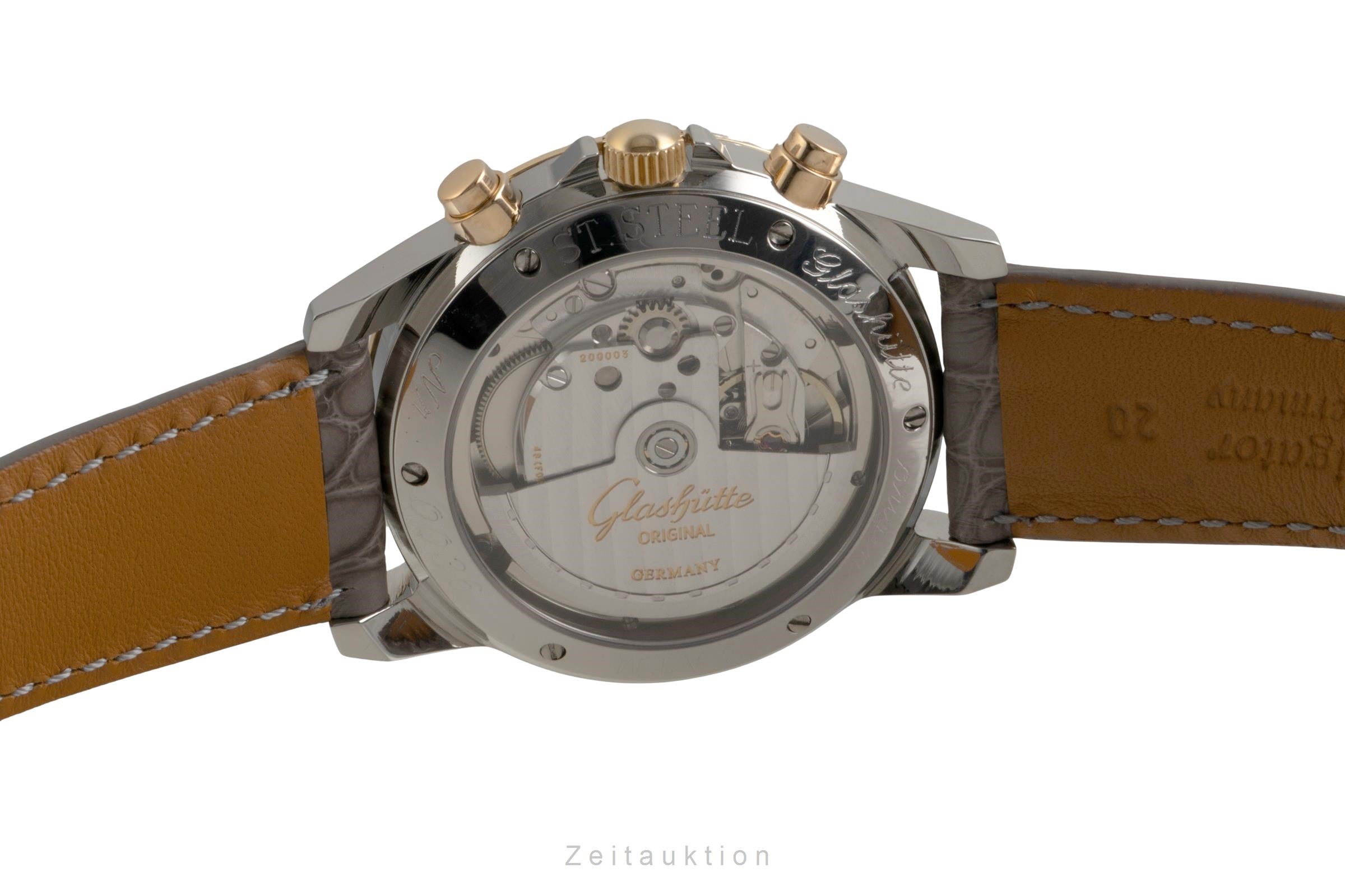 Glashütte chronographe acier / or  automatique montre pour hommes 10-60-05-05-04  [2602065]