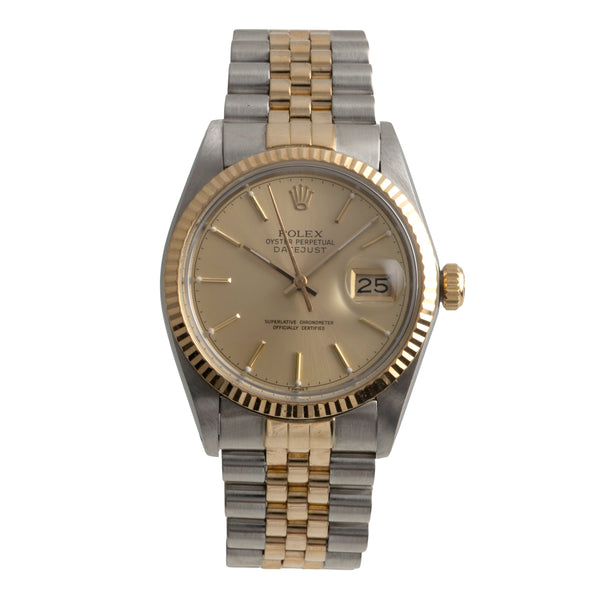 Rolex Datejust acier / or  automatique montre pour hommes 16013 Vintage  [2602066]