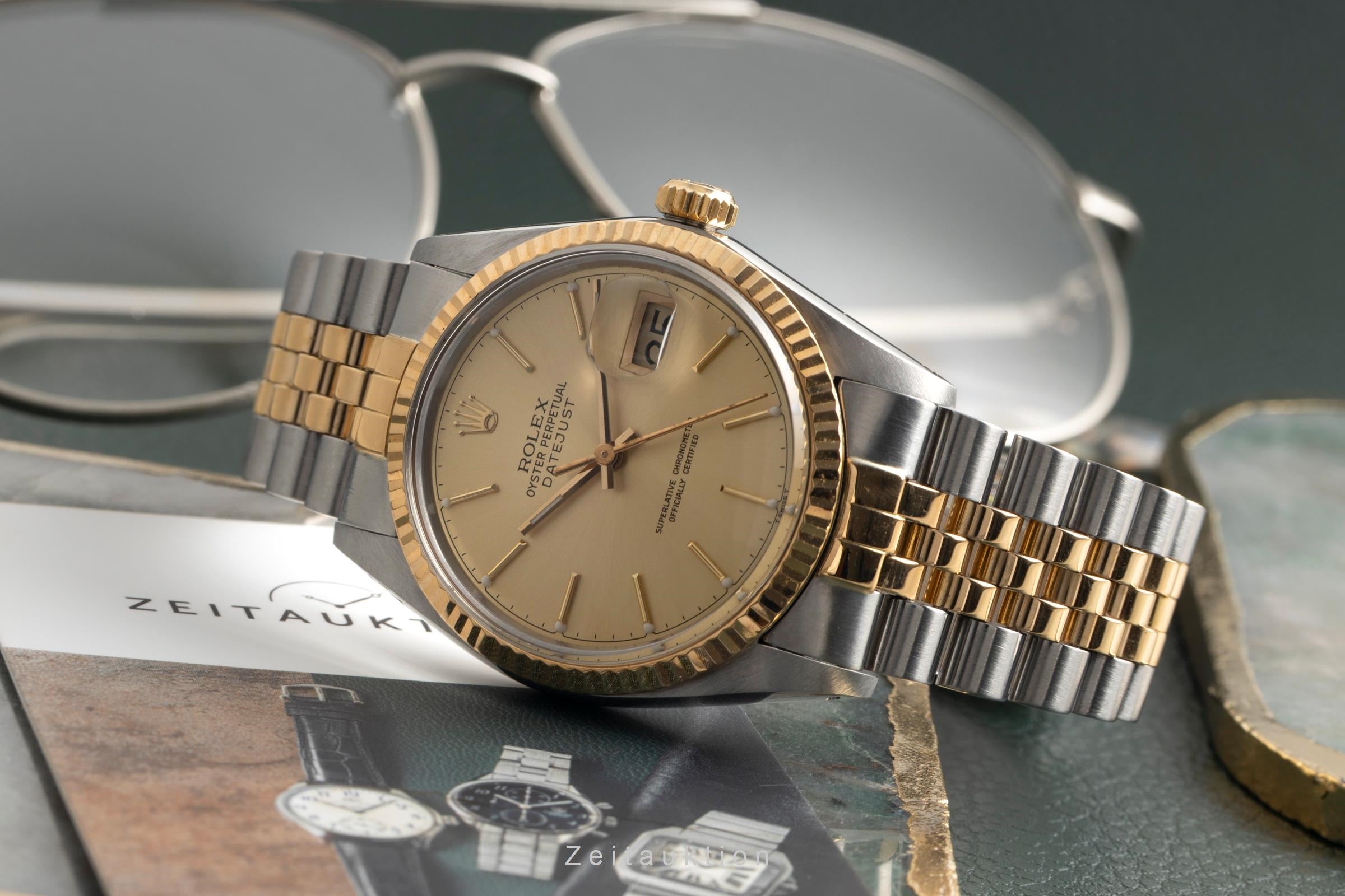Rolex Datejust acier / or  automatique montre pour hommes 16013 Vintage  [2602066]