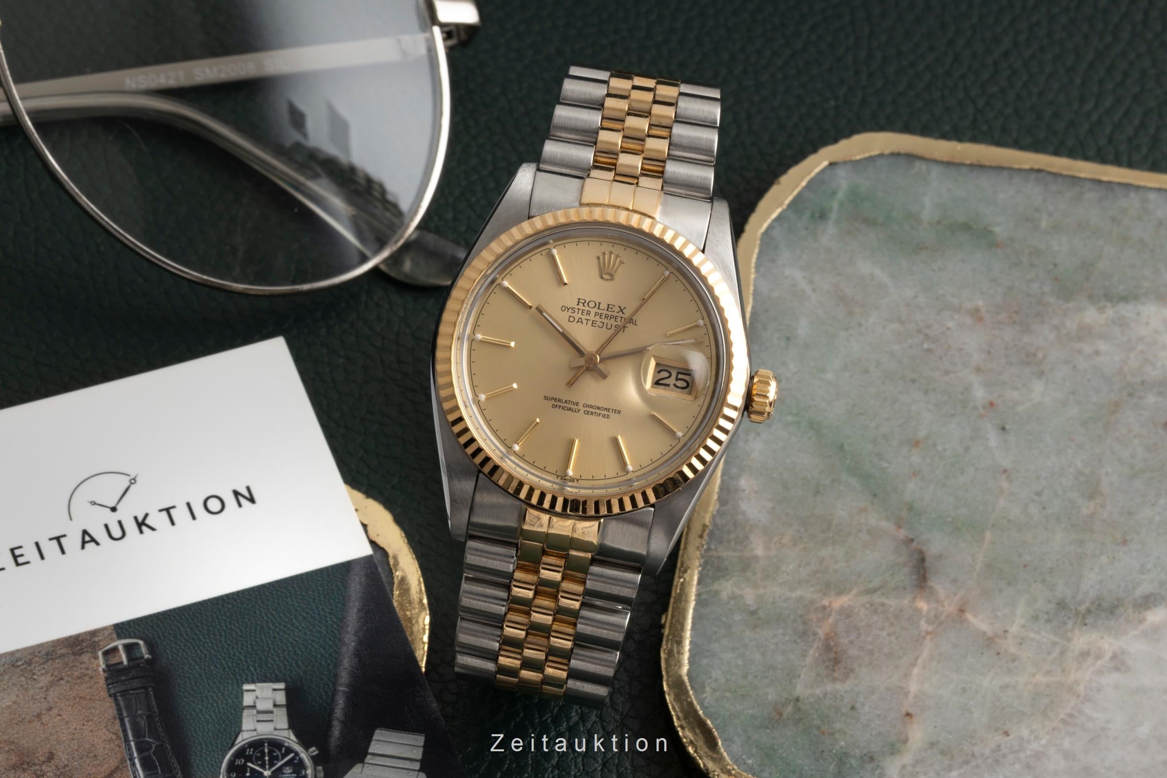 Rolex Datejust acier / or  automatique montre pour hommes 16013 Vintage  [2602066]