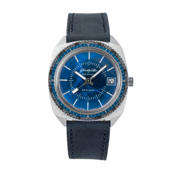 Glashütte Spezimatic latón cromado automático reloj para caballeros Vintage  [2602100]