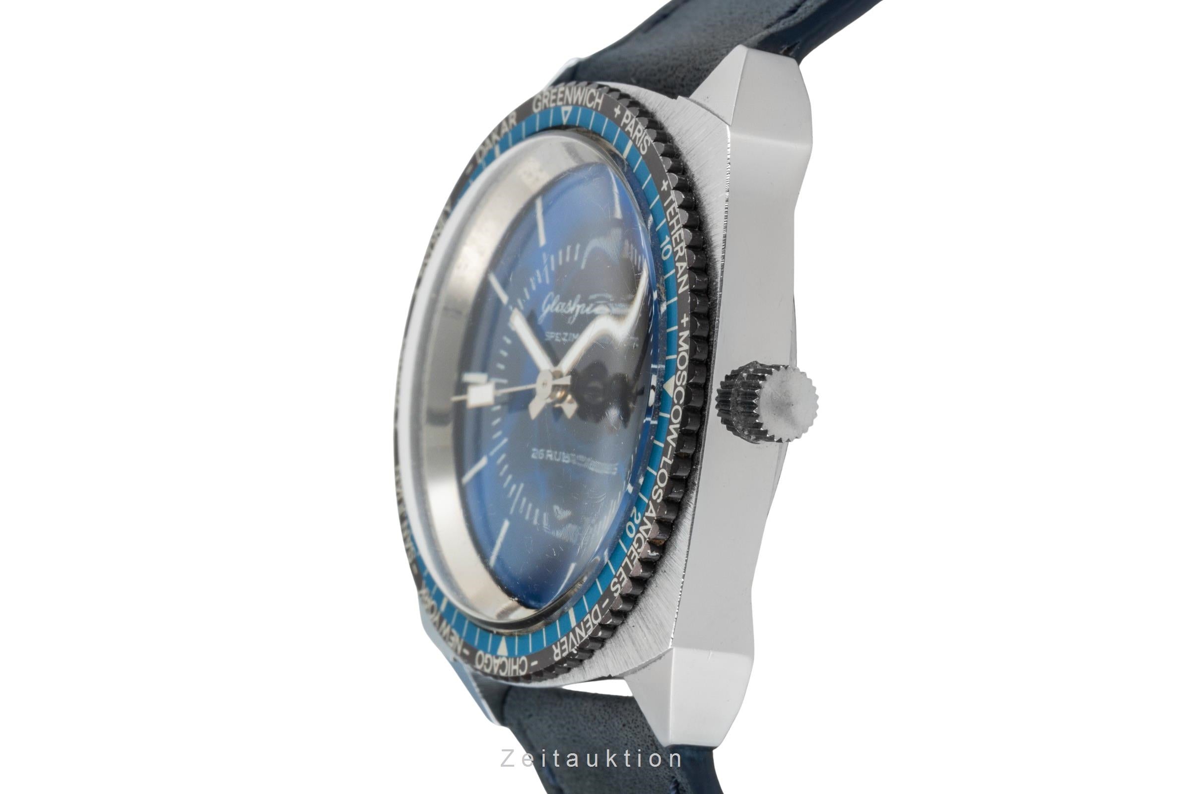 Glashütte Spezimatic latón cromado automático reloj para caballeros Vintage  [2602100]