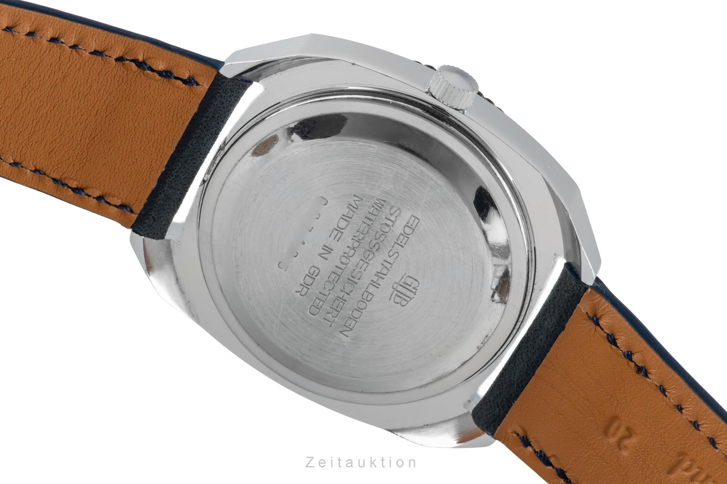 Glashütte Spezimatic latón cromado automático reloj para caballeros Vintage  [2602100]