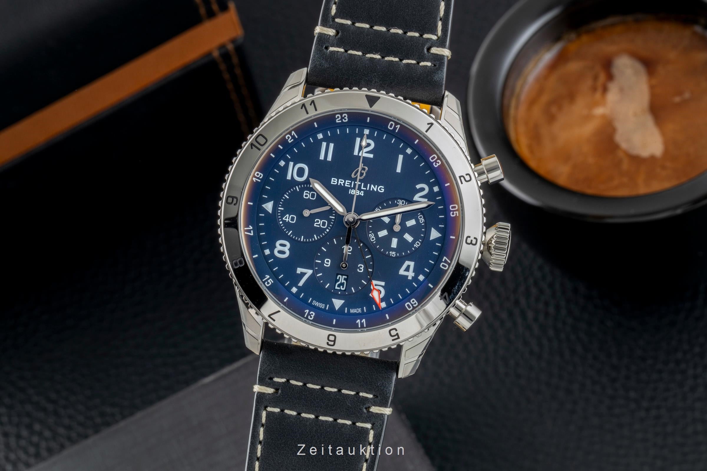 Breitling Super Avi chronograph steel automatic Kal. B04 Ref