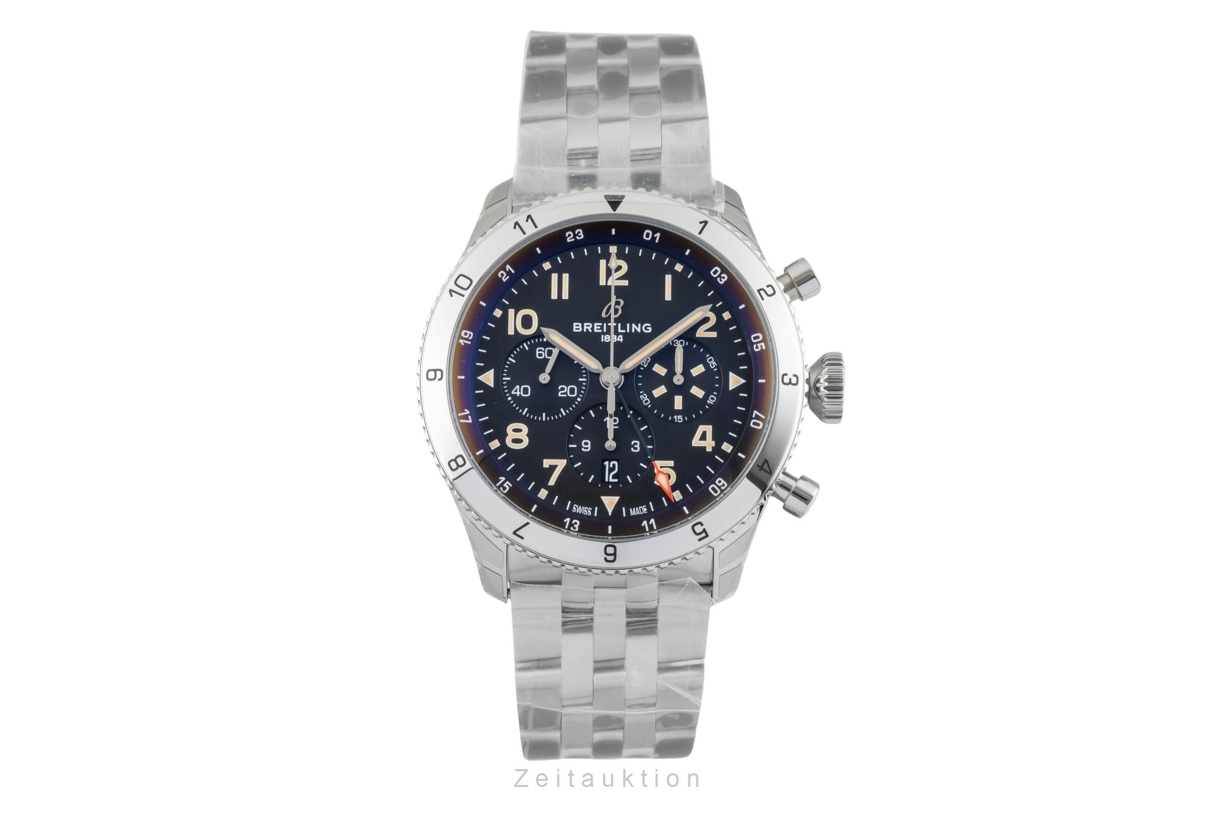 Breitling Super Avi cronógrafo acero automático reloj para caballeros AB04453A1B1A1 LP: 11500EUR  [2602129]