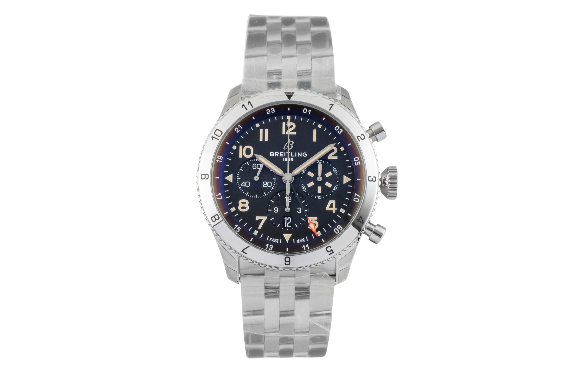 Breitling Super Avi chronographe acier automatique montre pour hommes AB04453A1B1A1 LP: 11500EUR  [2602129]