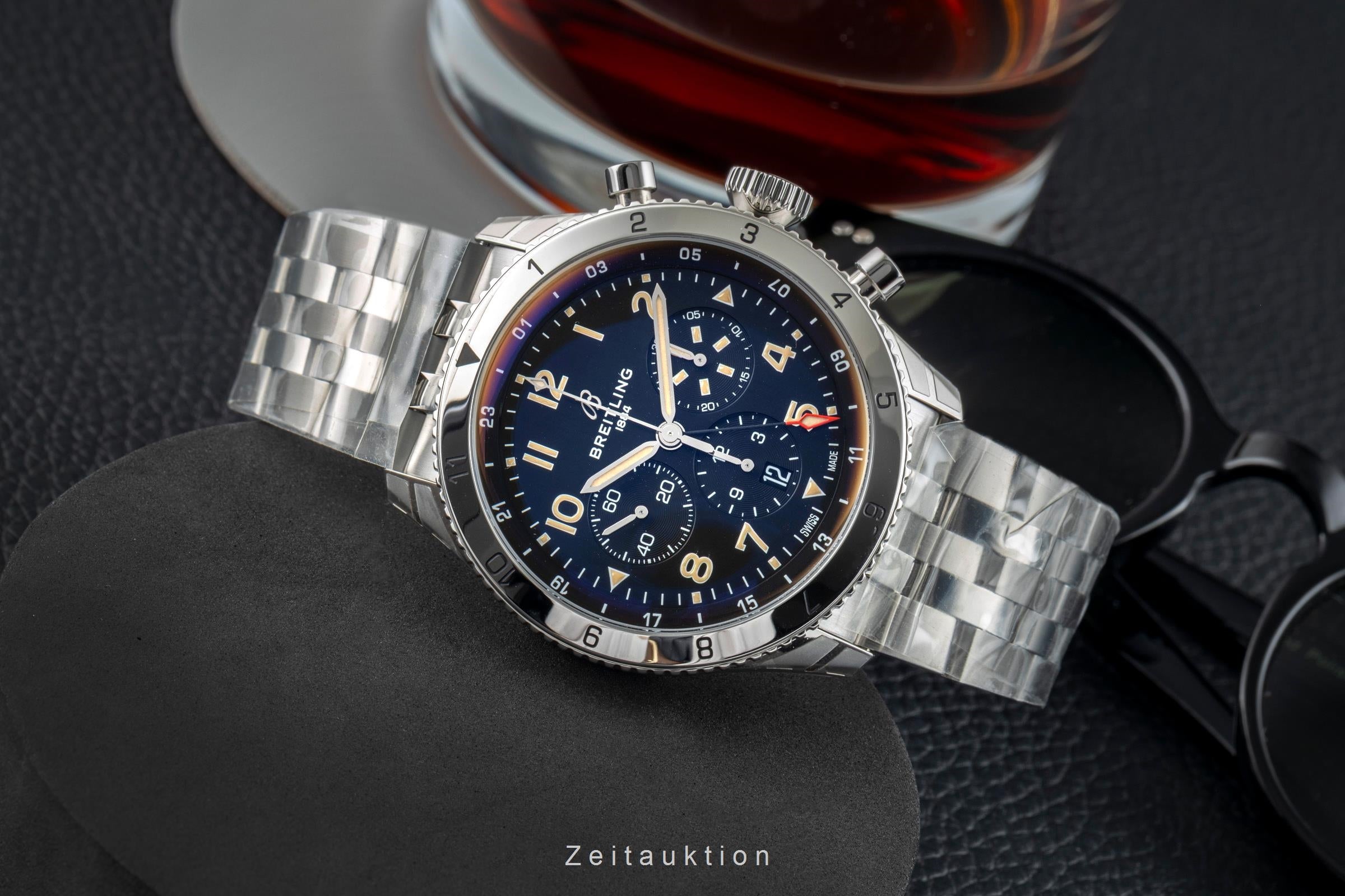 Breitling Super Avi cronógrafo acero automático reloj para caballeros AB04453A1B1A1 LP: 11500EUR  [2602129]