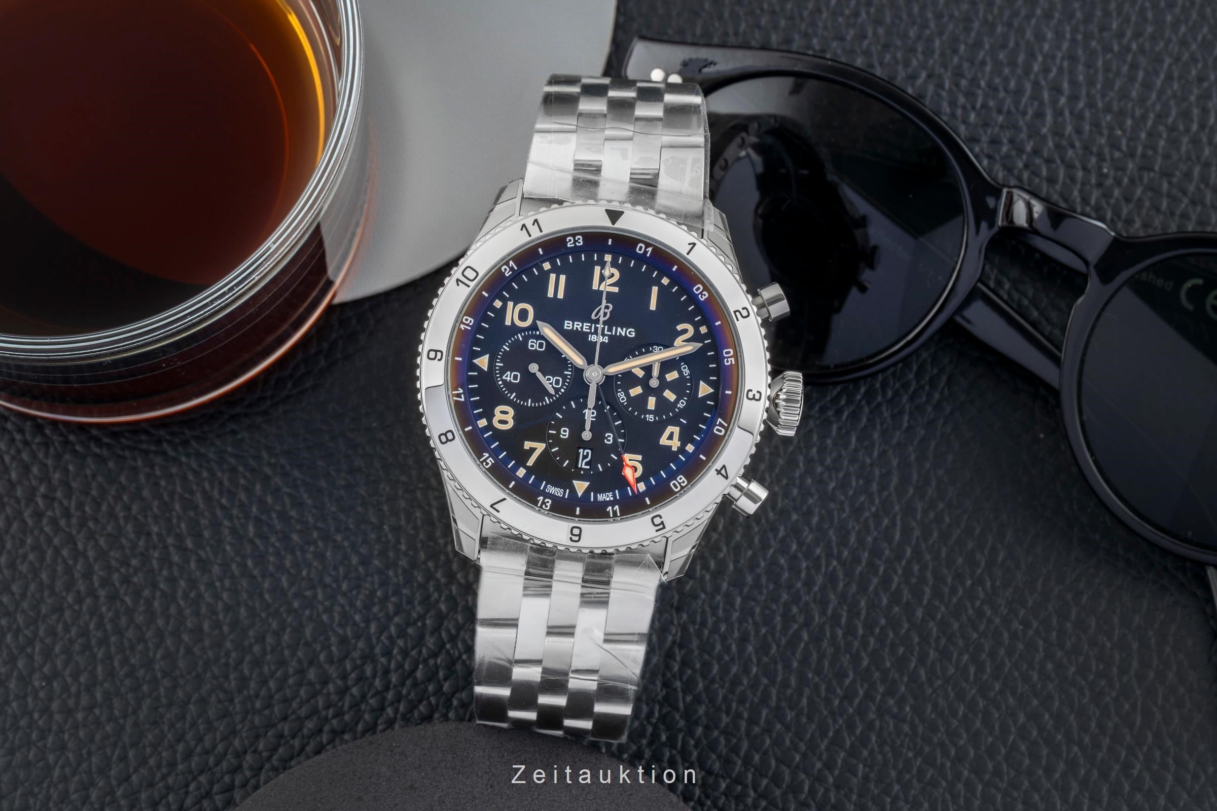 Breitling Super Avi cronógrafo acero automático reloj para caballeros AB04453A1B1A1 LP: 11500EUR  [2602129]
