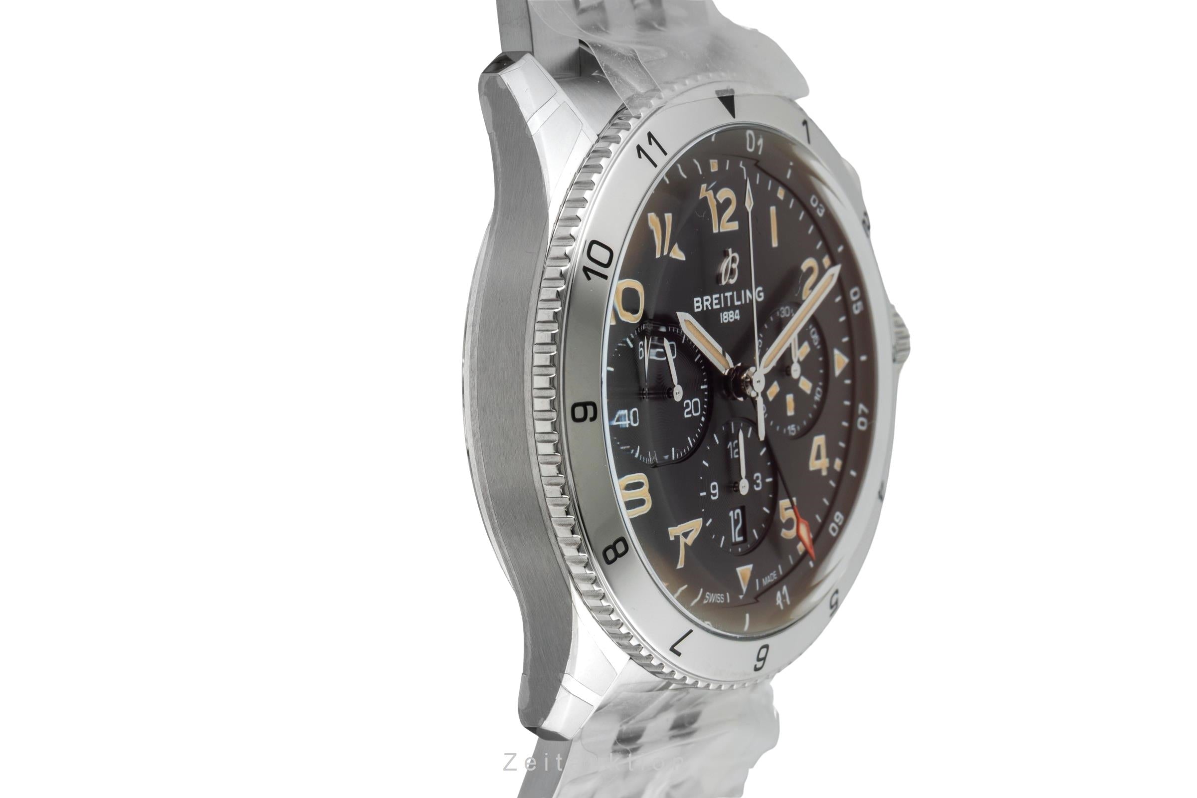 Breitling Super Avi cronógrafo acero automático reloj para caballeros AB04453A1B1A1 LP: 11500EUR  [2602129]