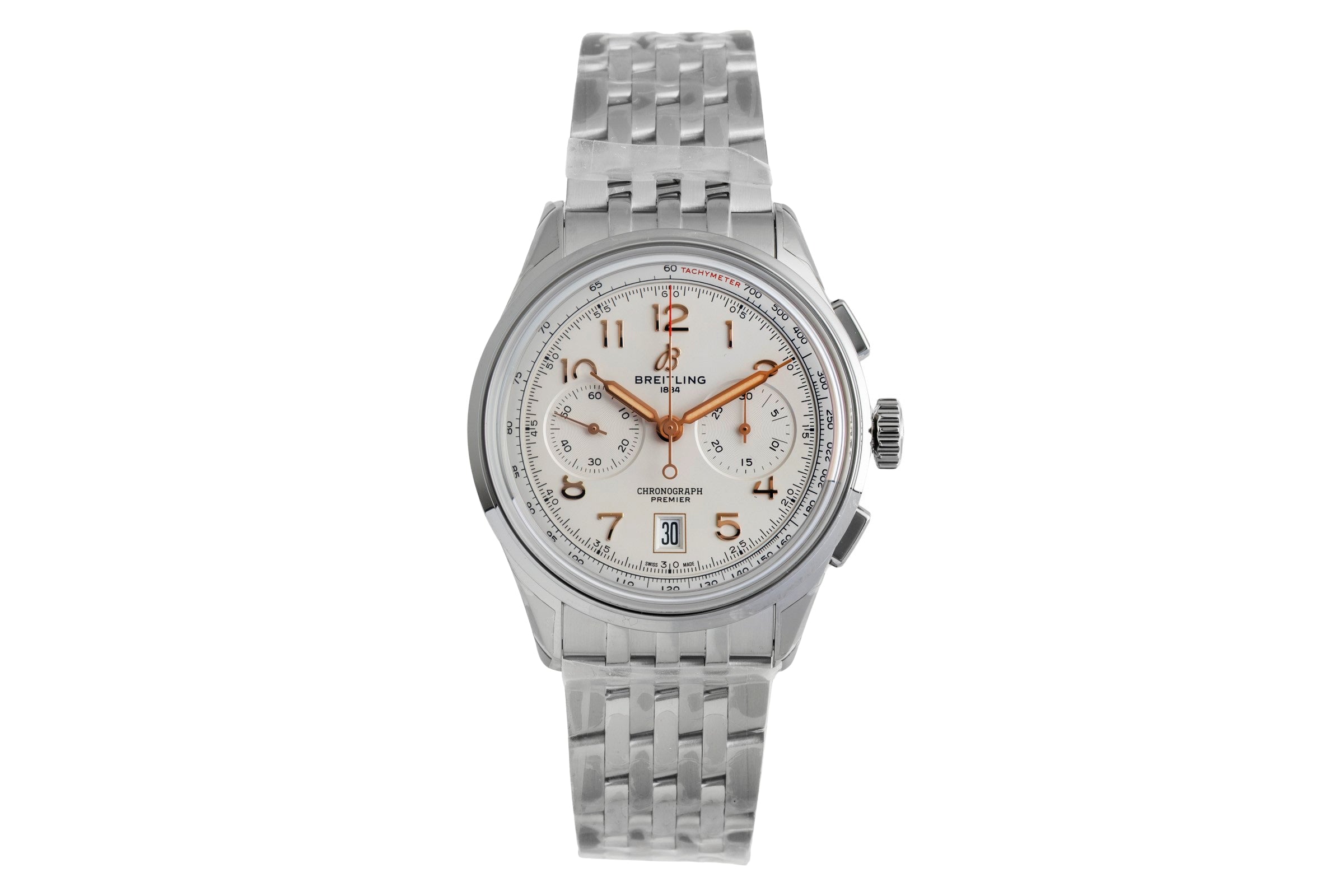 Breitling Premier B01 Chronograph 42 Stahl Automatik Ref. AB0145211G1A1 B&P New [2602130]