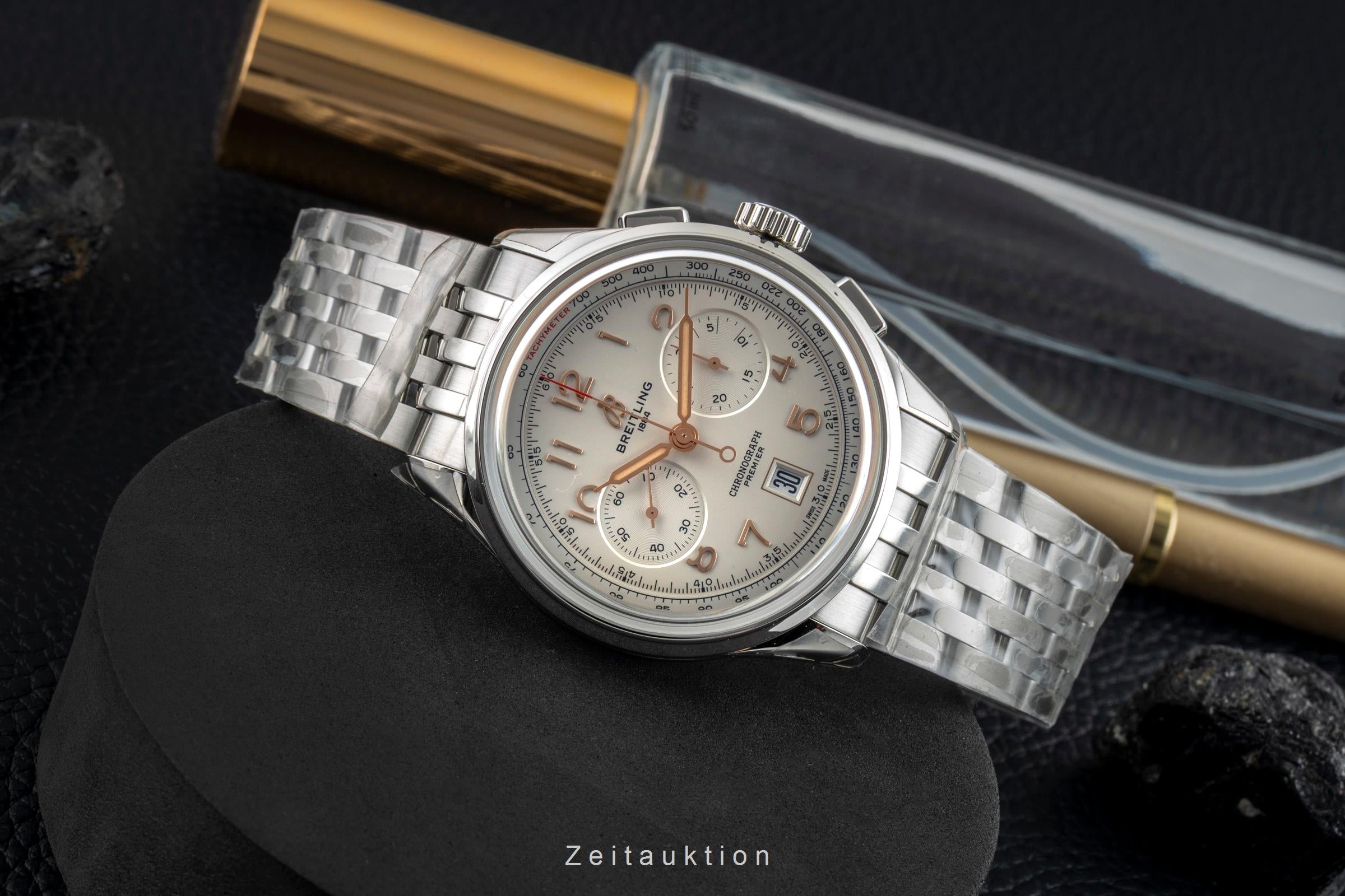 Breitling Premier B01 Chronograph 42 Stahl Automatik Ref. AB0145211G1A1 B&P New [2602130]