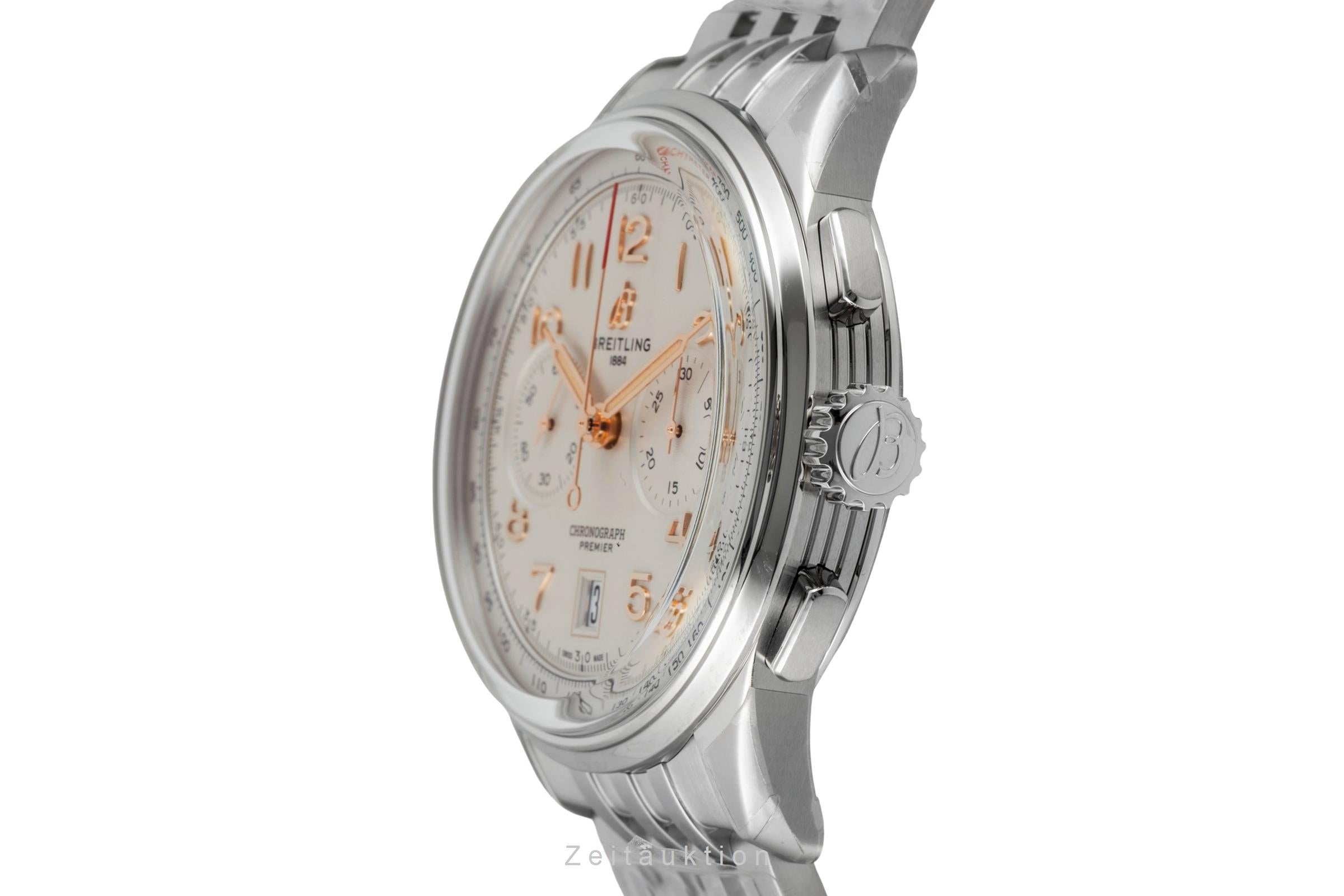 Breitling Premier B01 Chronograph 42 Stahl Automatik Ref. AB0145211G1A1 B&P New [2602130]