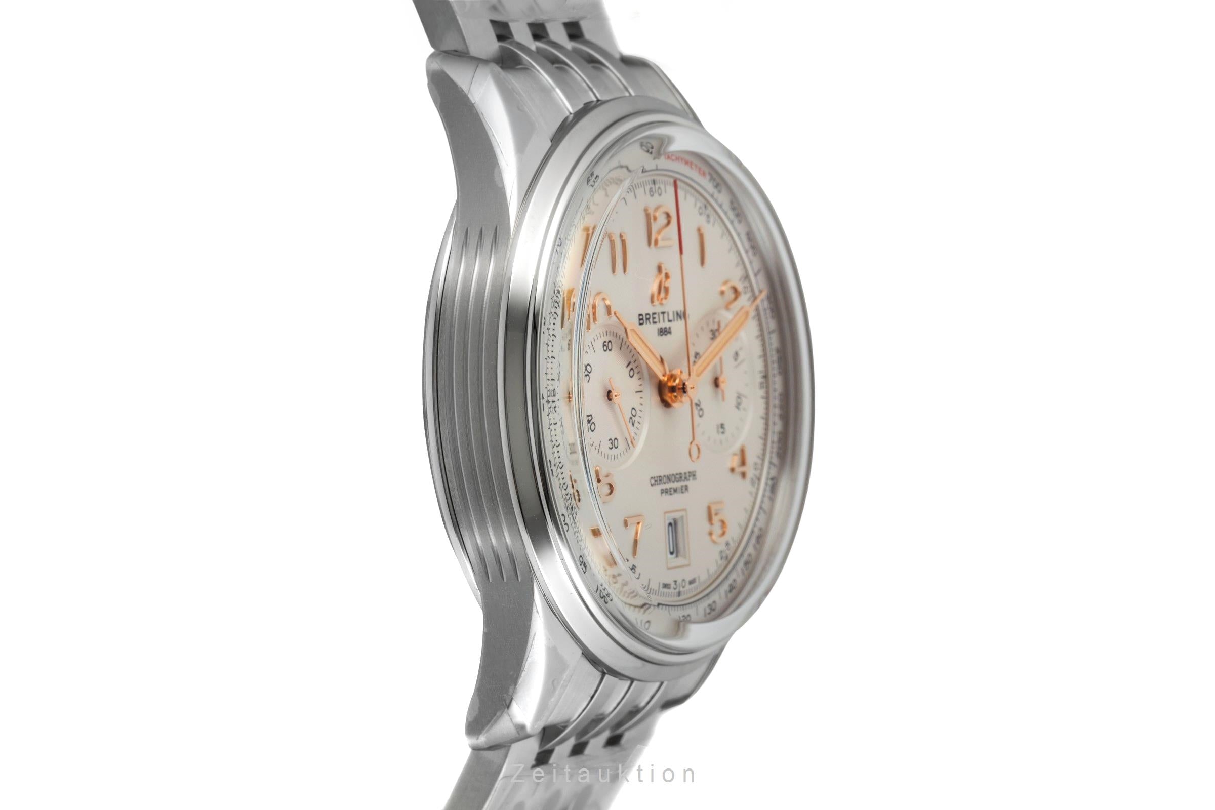 Breitling Premier B01 Chronograph 42 Stahl Automatik Ref. AB0145211G1A1 B&P New [2602130]
