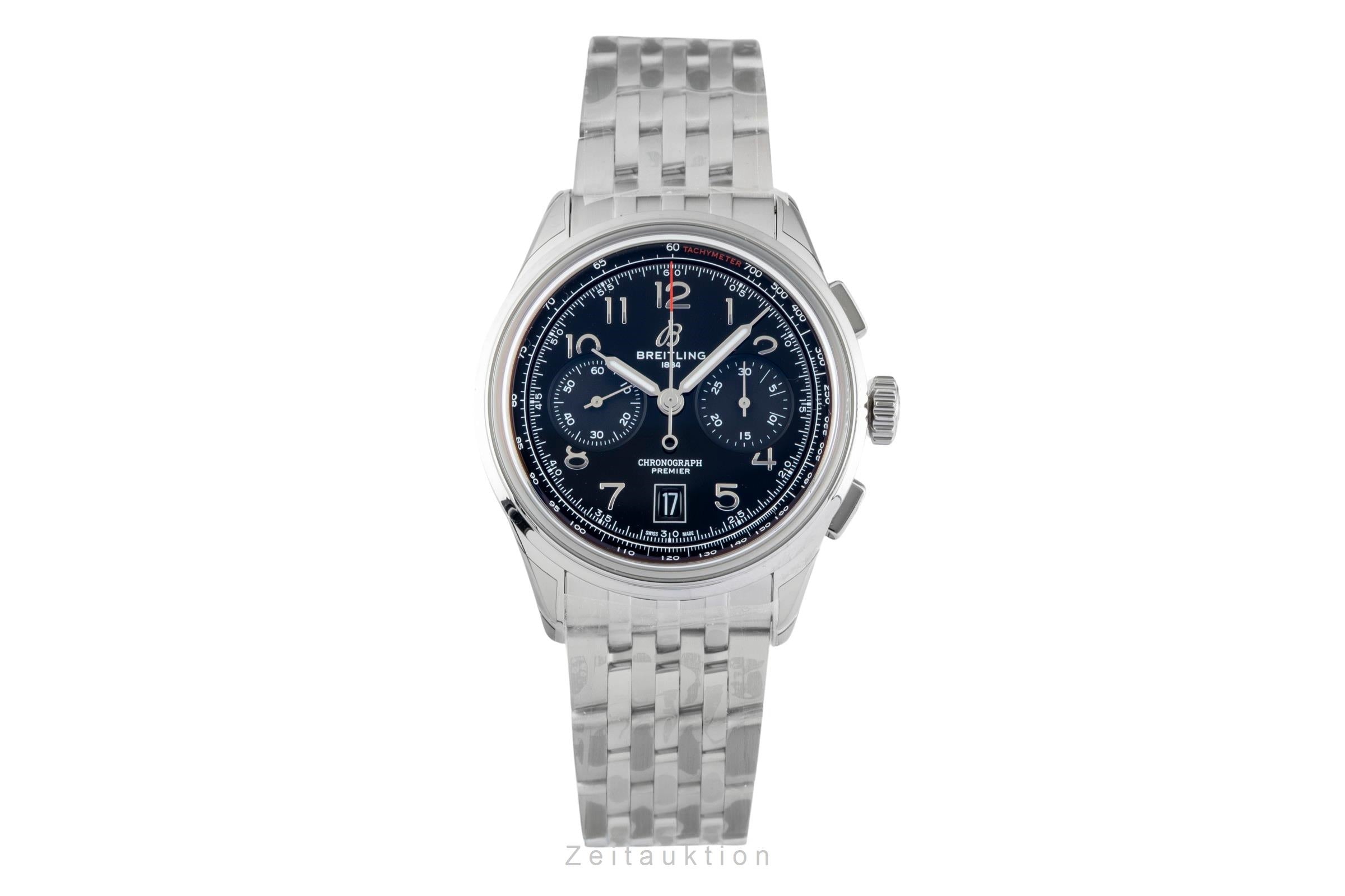 Breitling Premier B01 Chronograph 42 Stahl Automatik Ref. AB0145221B1A1 B&P New [2602131]