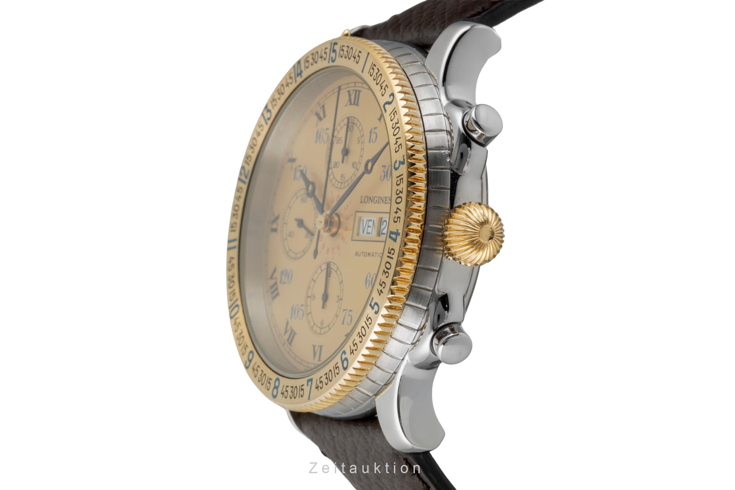 Longines Lindbergh Stundenwinkel cronografo acciaio / oro automatismo orologio da uomo 674.52.32  [2602141]
