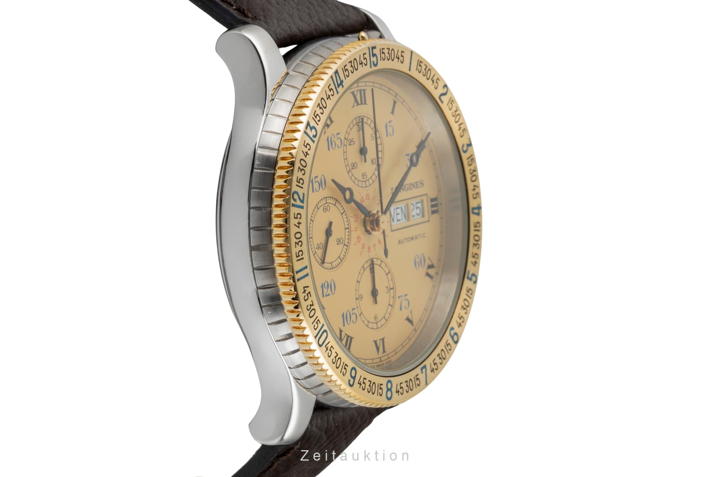 Longines Lindbergh Stundenwinkel cronografo acciaio / oro automatismo orologio da uomo 674.52.32  [2602141]