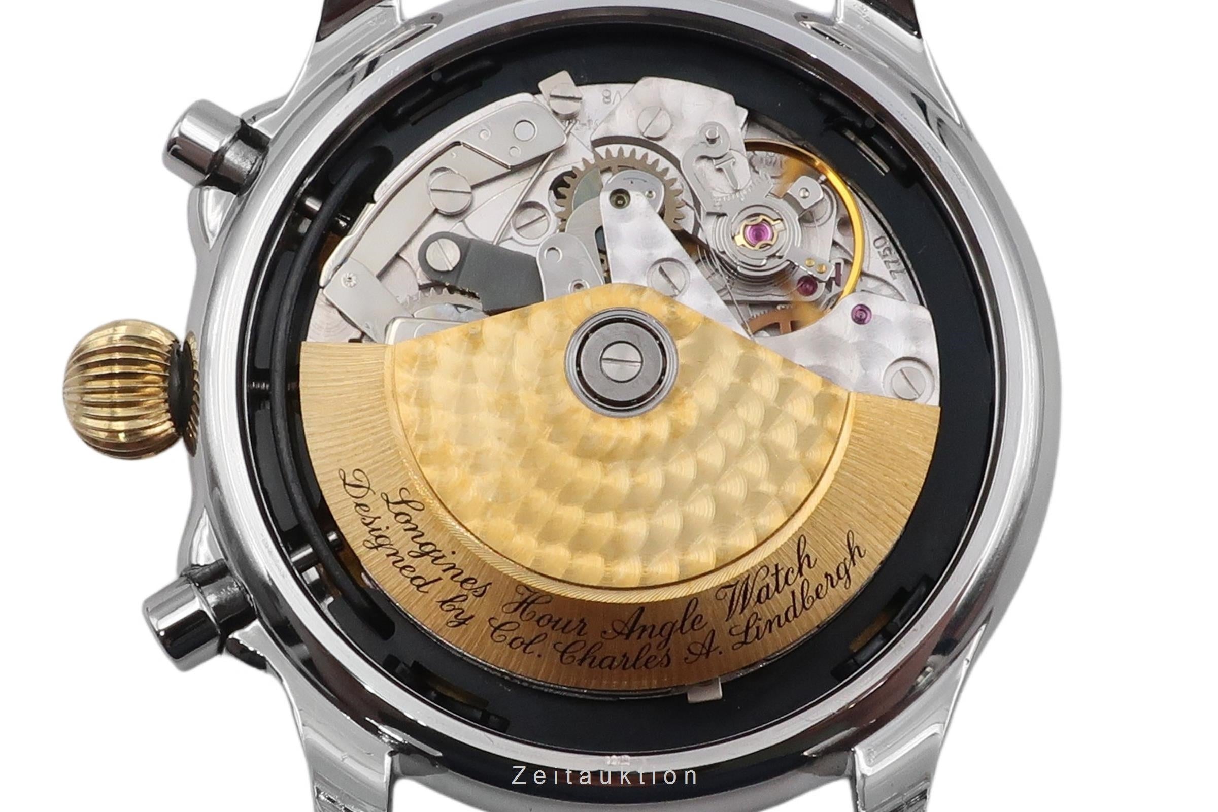 Longines Lindbergh Stundenwinkel cronografo acciaio / oro automatismo orologio da uomo 674.52.32  [2602141]