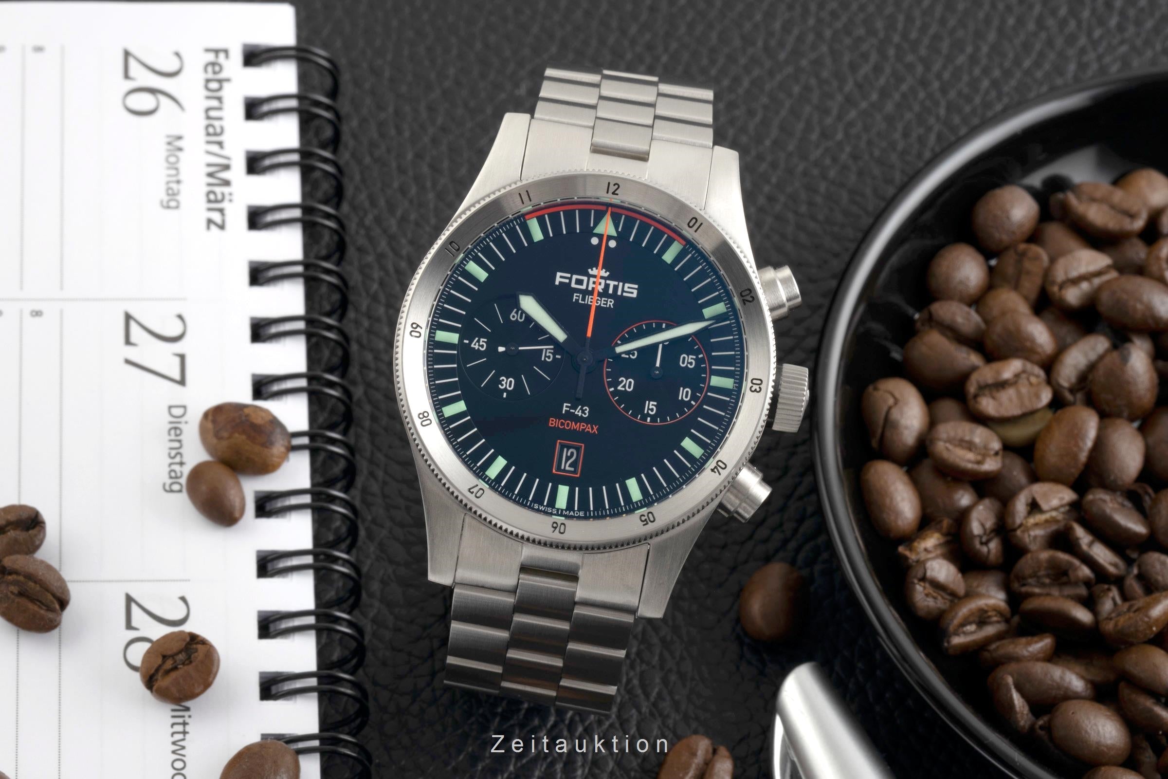 Fortis F-43 cronógrafo acero automático reloj para caballeros F.424.0004  [2602148]