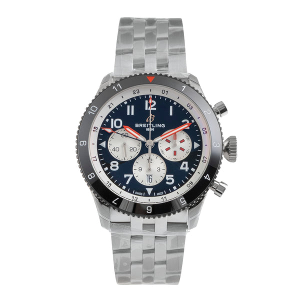 Breitling Super Avi cronógrafo acero automático reloj para caballeros YB04451A1B1A1 LP: 11600EUR  [2602163]
