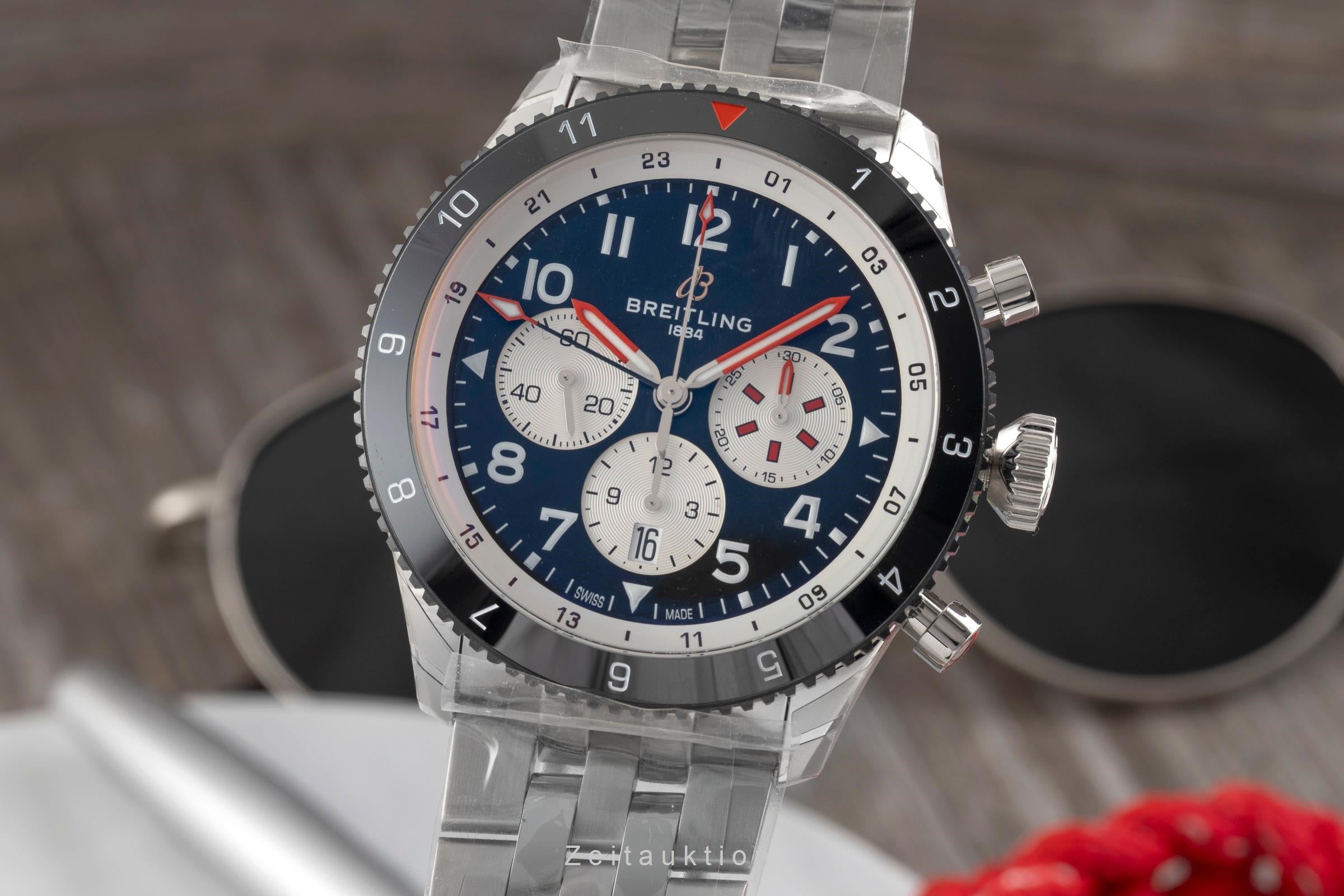 Breitling Super Avi chronographe acier automatique montre pour hommes YB04451A1B1A1 LP: 11600EUR  [2602163]