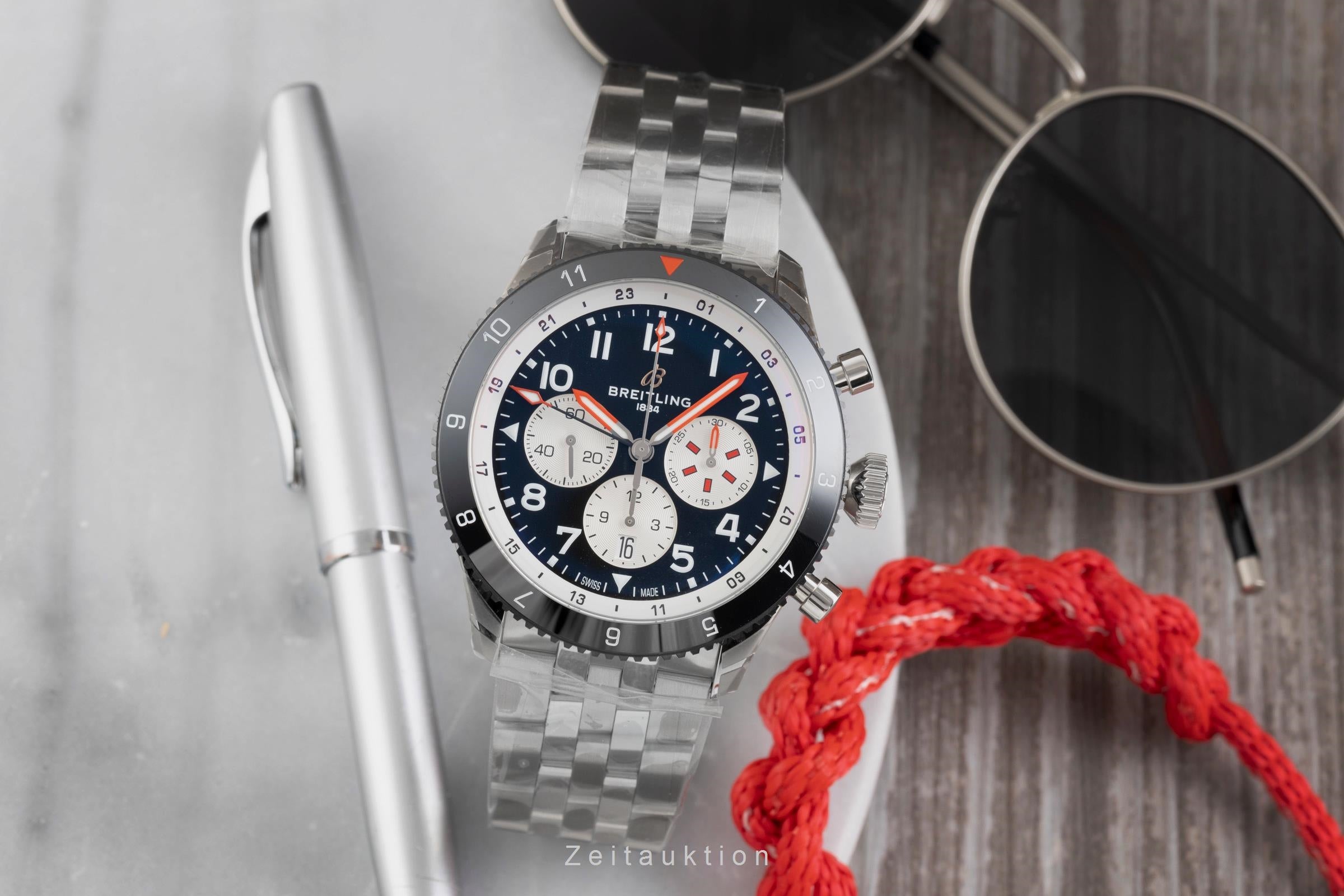 Breitling Super Avi cronógrafo acero automático reloj para caballeros YB04451A1B1A1 LP: 11600EUR  [2602163]