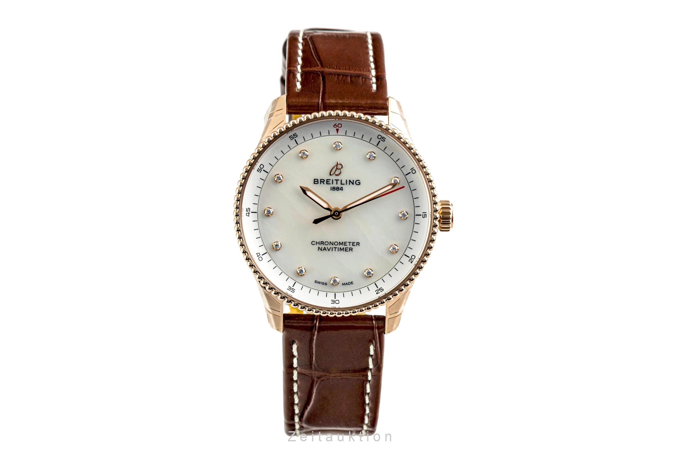 Breitling Navitimer or rouge 18 ct quartz montre pour femmes R77320E61A1P1 LP: 10600EUR  [2602185]