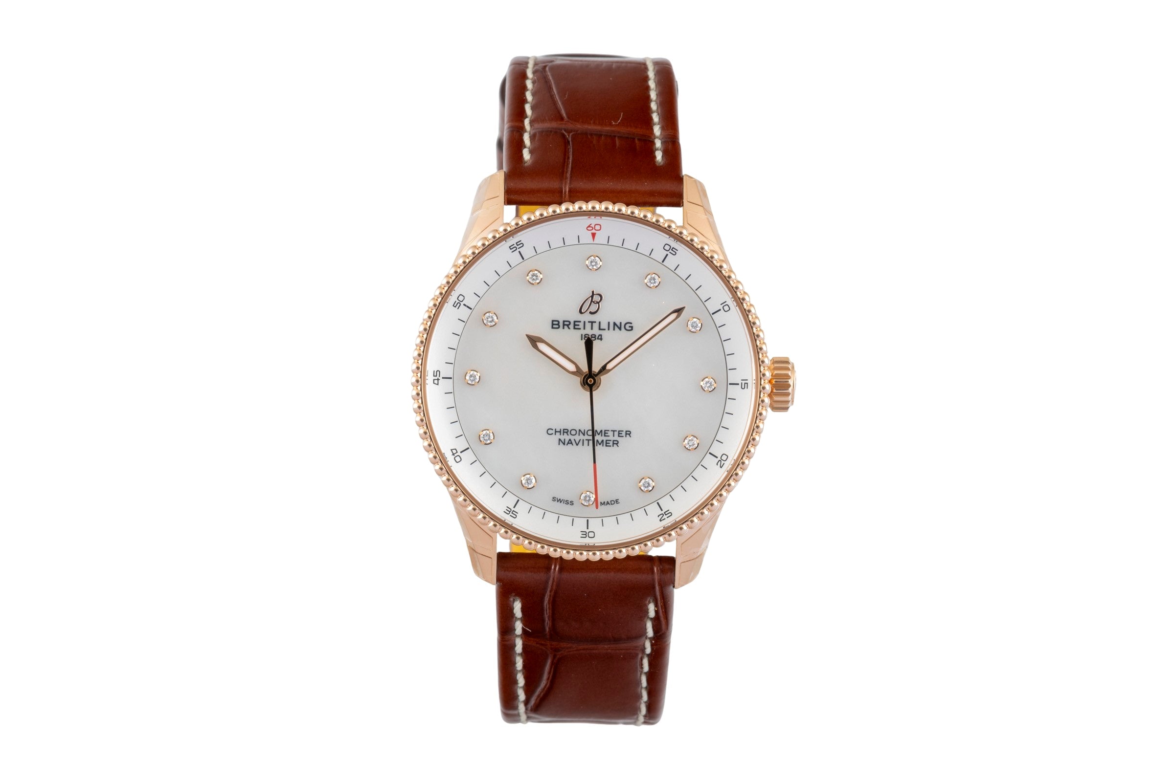 Breitling Navitimer or rouge 18 ct quartz montre pour femmes R77320E61A1P1 LP: 10600EUR  [2602185]