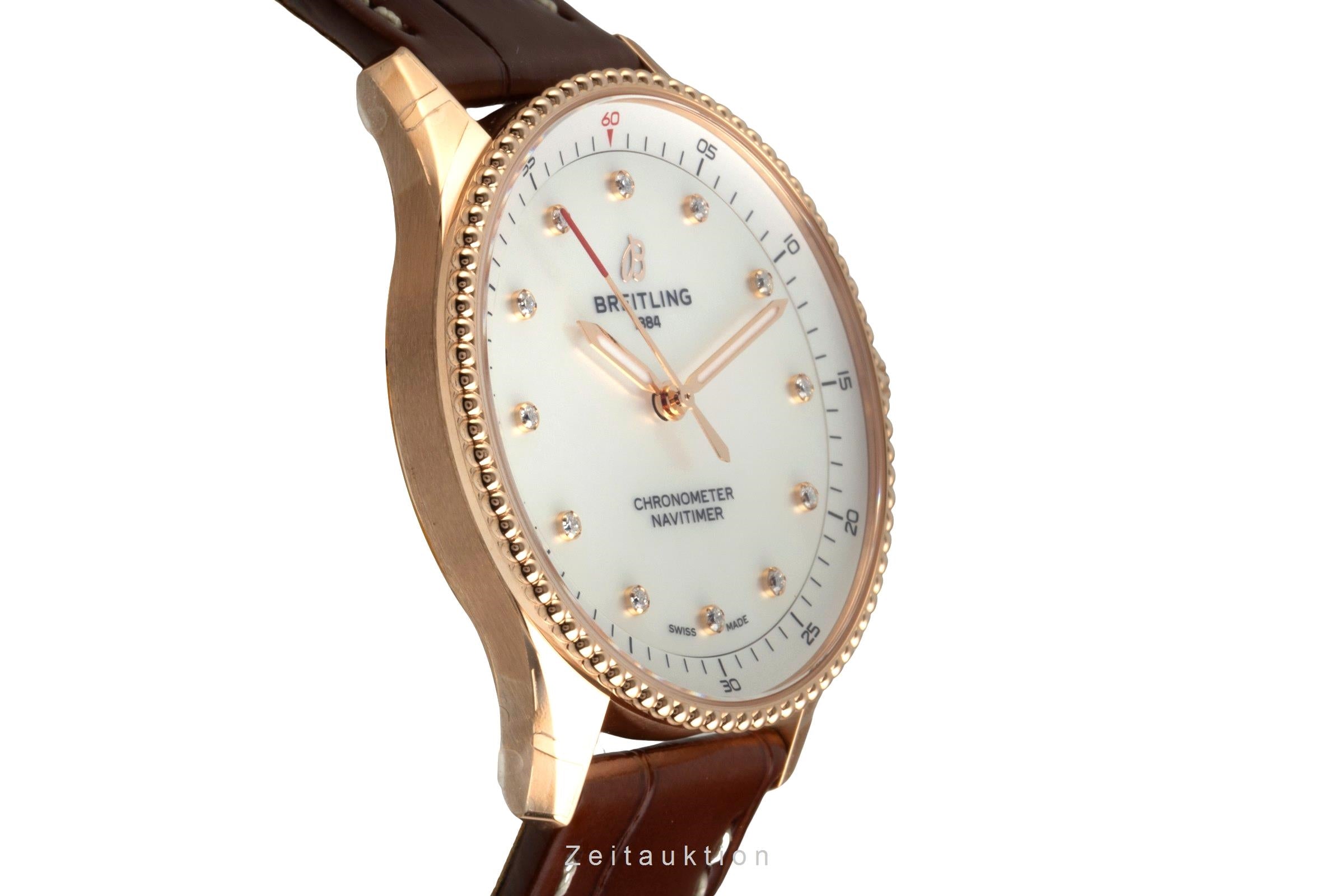 Breitling Navitimer or rouge 18 ct quartz montre pour femmes R77320E61A1P1 LP: 10600EUR  [2602185]
