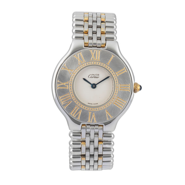 Cartier Ligne 21 acier / doré quartz montre pour femmes  [2602205]