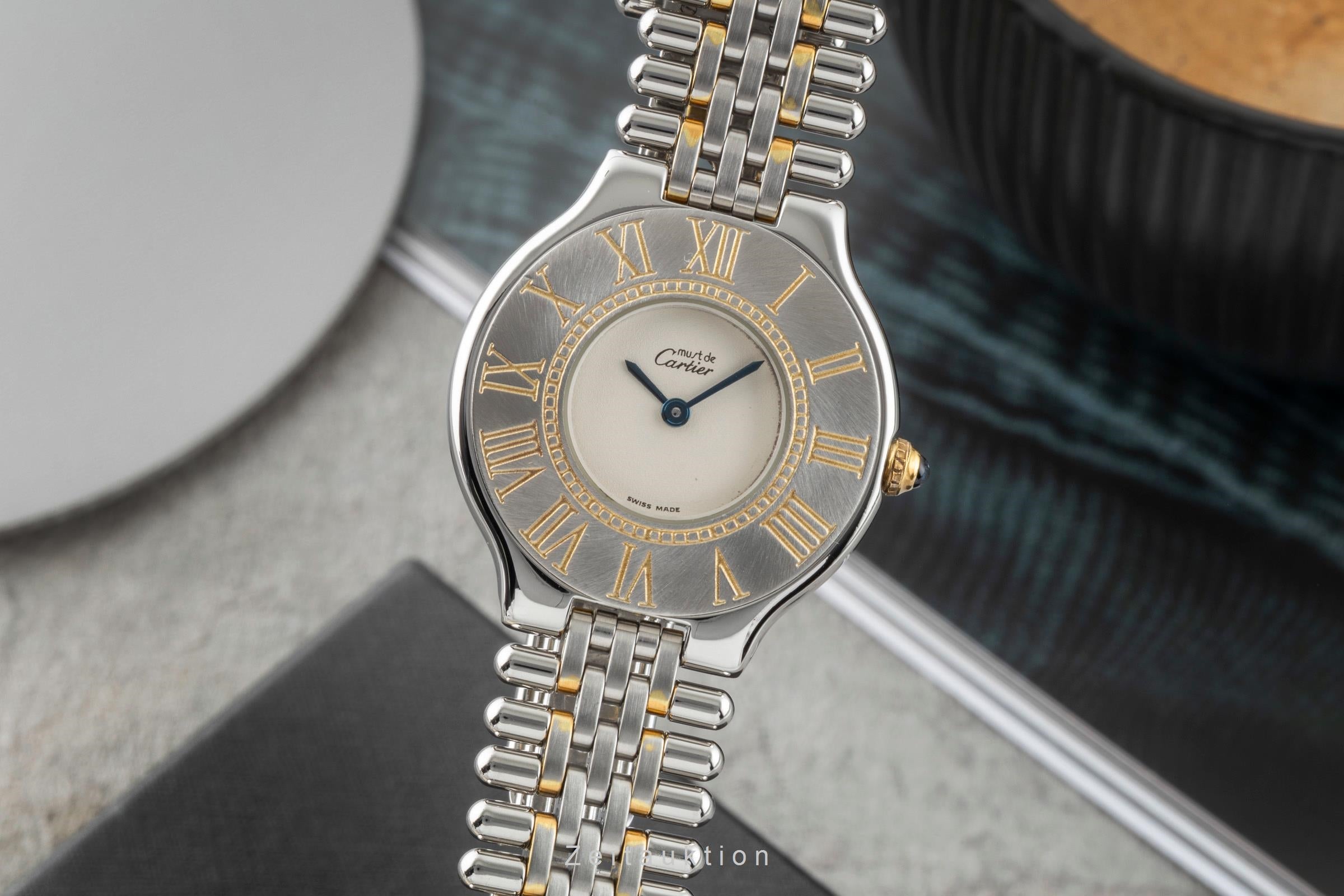 Cartier Ligne 21 acier / doré quartz montre pour femmes  [2602205]