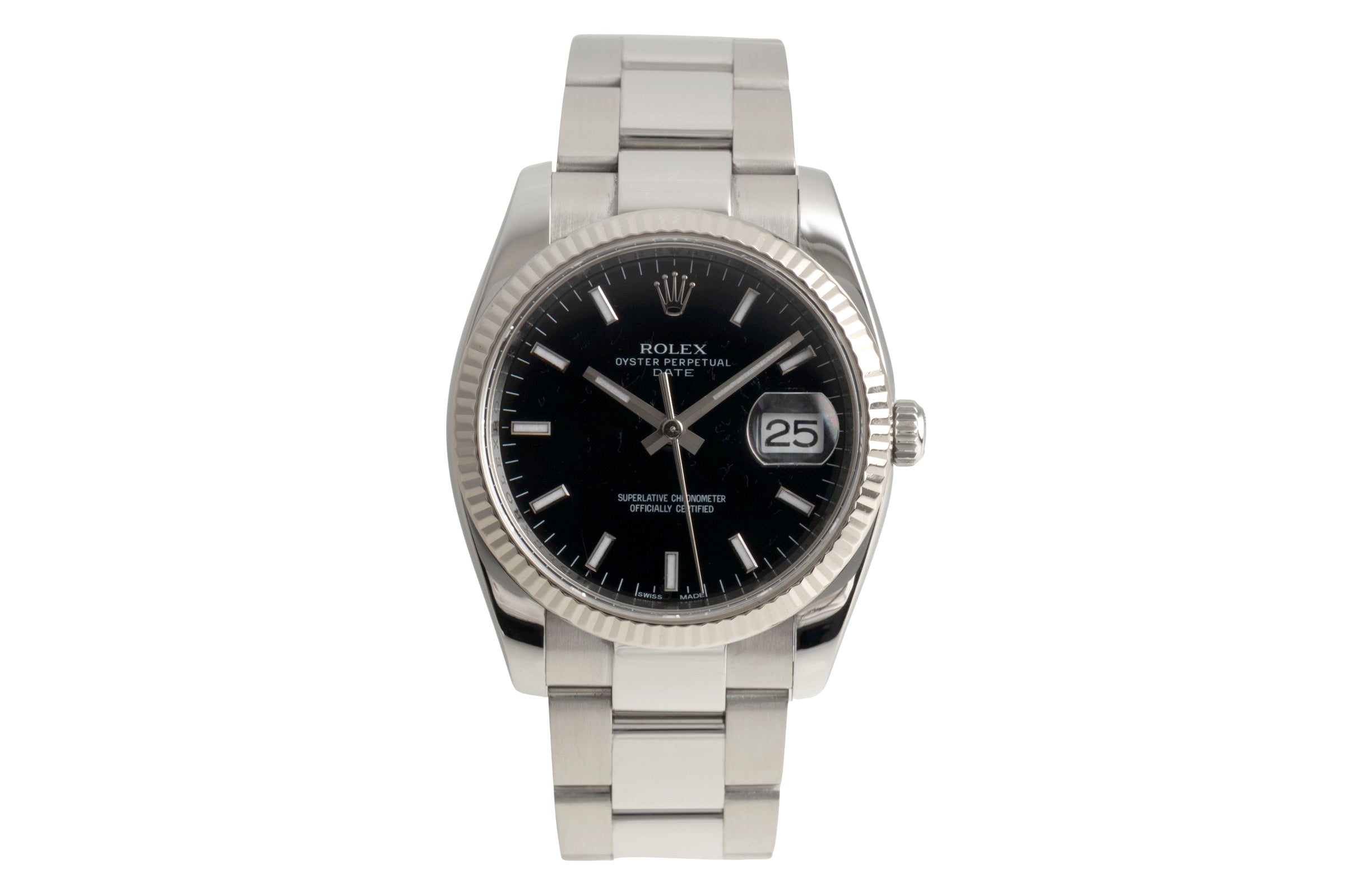 Rolex Datejust acciaio / oro bianco automatismo orologio da uomo 115234  [2602253]