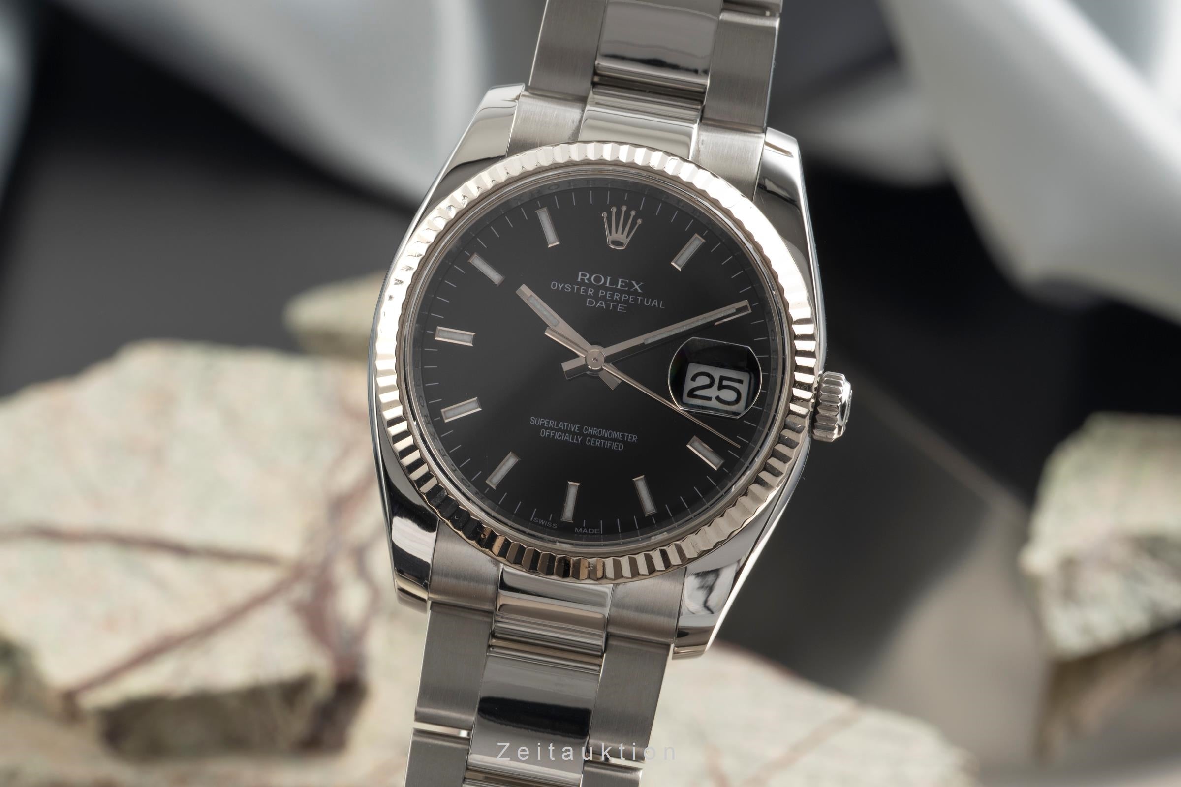 Rolex Datejust acciaio / oro bianco automatismo orologio da uomo 115234  [2602253]