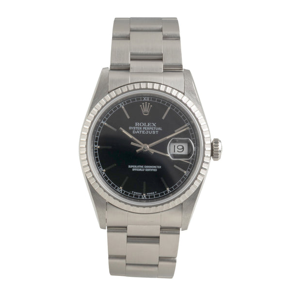 Rolex Datejust 36 Oyster Black Dial Stahl Automatik Herren Ref. 16220 Klassiker  [2602254]