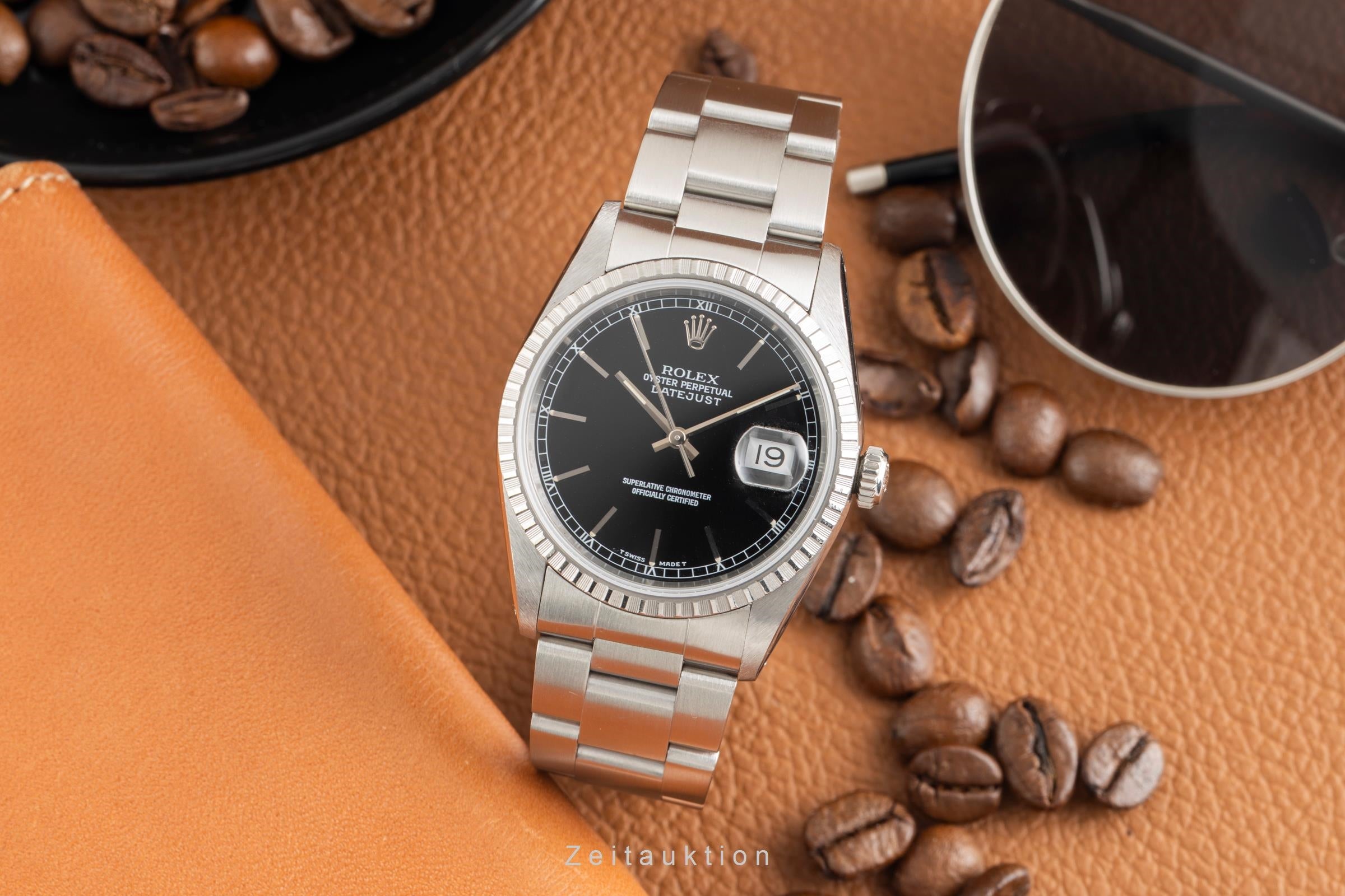 Rolex Datejust 36 Oyster Black Dial Stahl Automatik Herren Ref. 16220 Klassiker  [2602254]