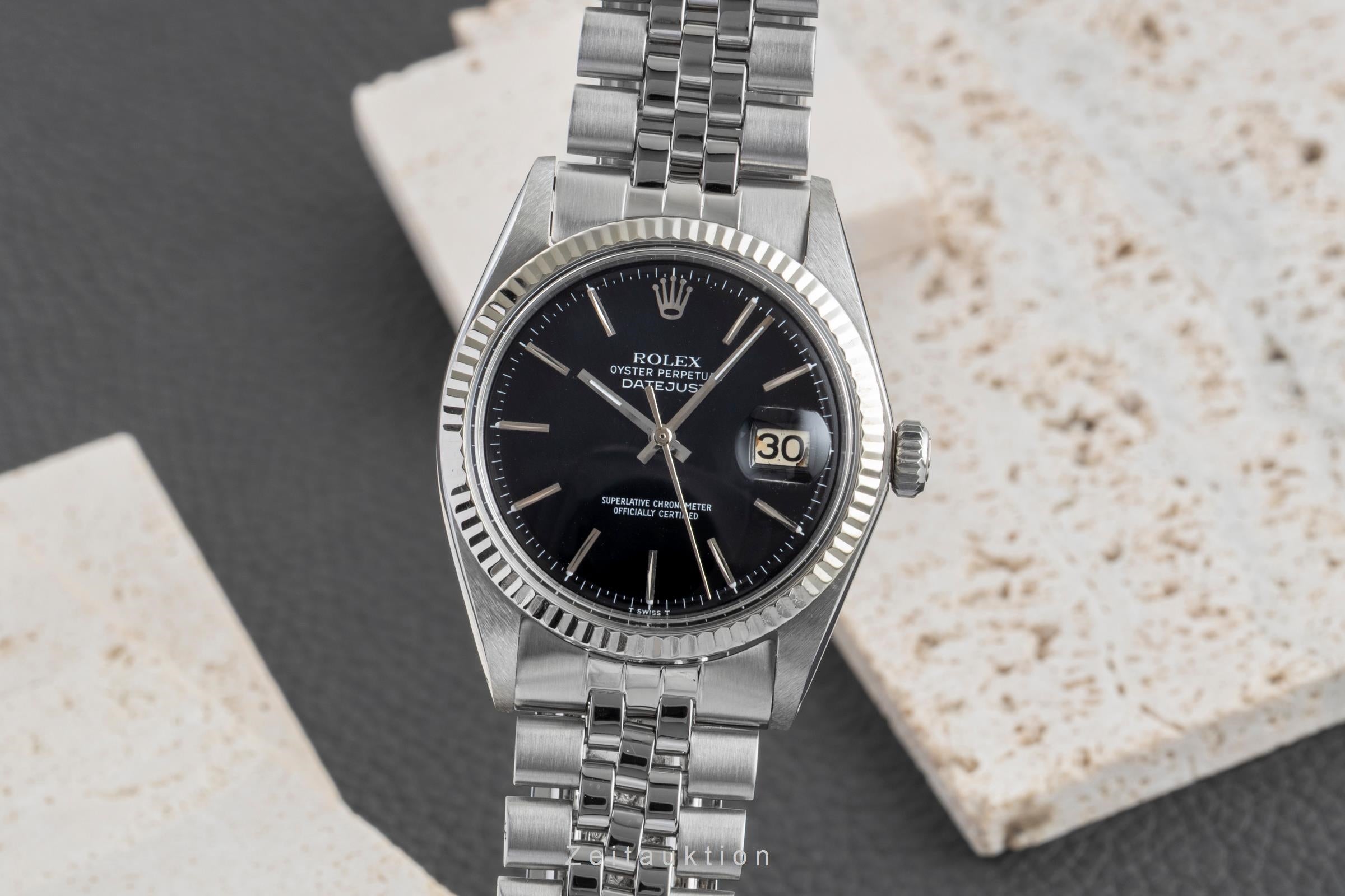 Rolex Datejust acciaio / oro bianco automatismo orologio da uomo 1601 Vintage  [2602256]