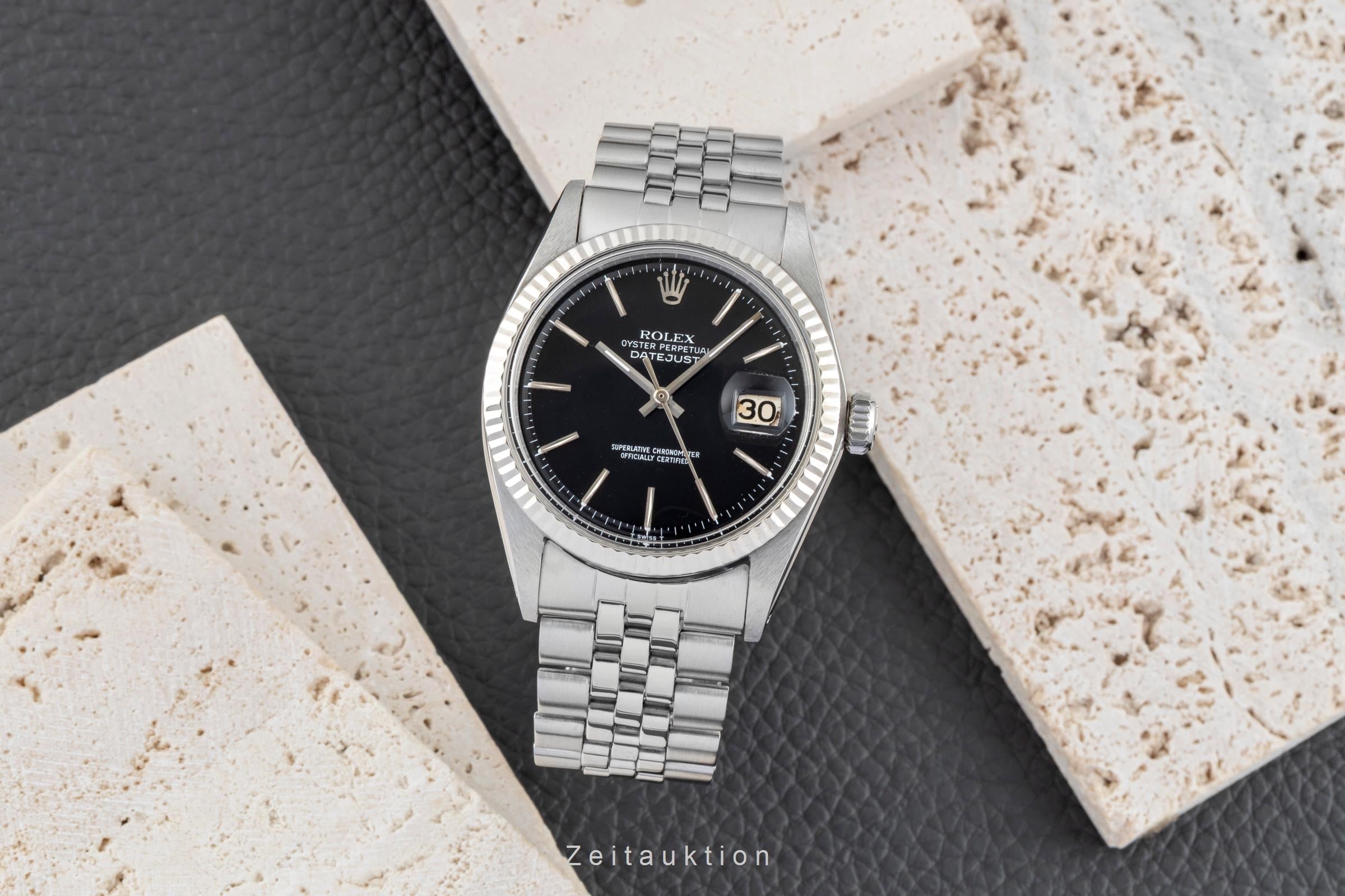 Rolex Datejust 36 Black Dial Stahl / Weissgold Automatik Herrenuhr Ref. 1601 [2602256]